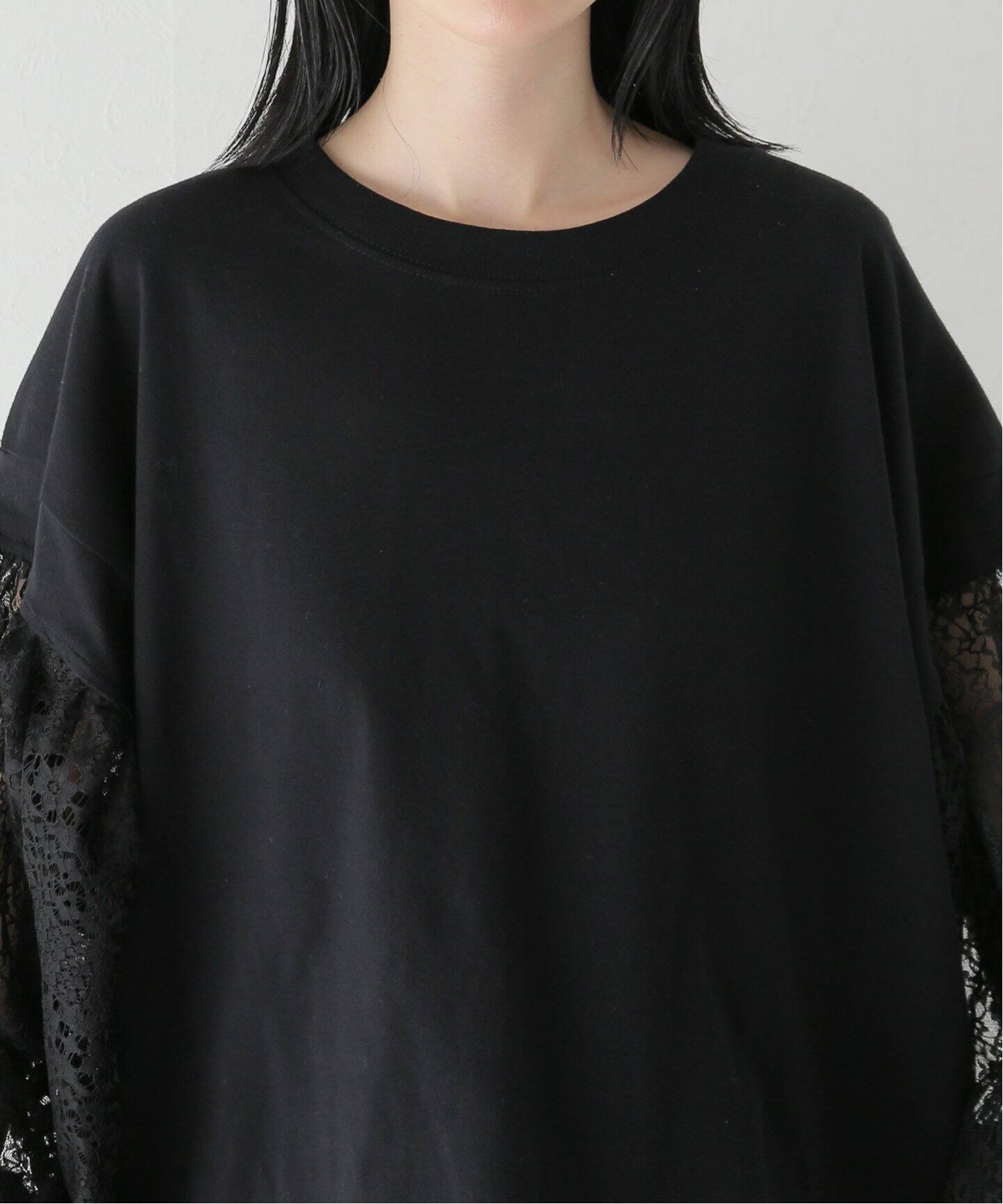 HアッシュRemake Arab Scraf Balloon Tee（BK) - 長袖