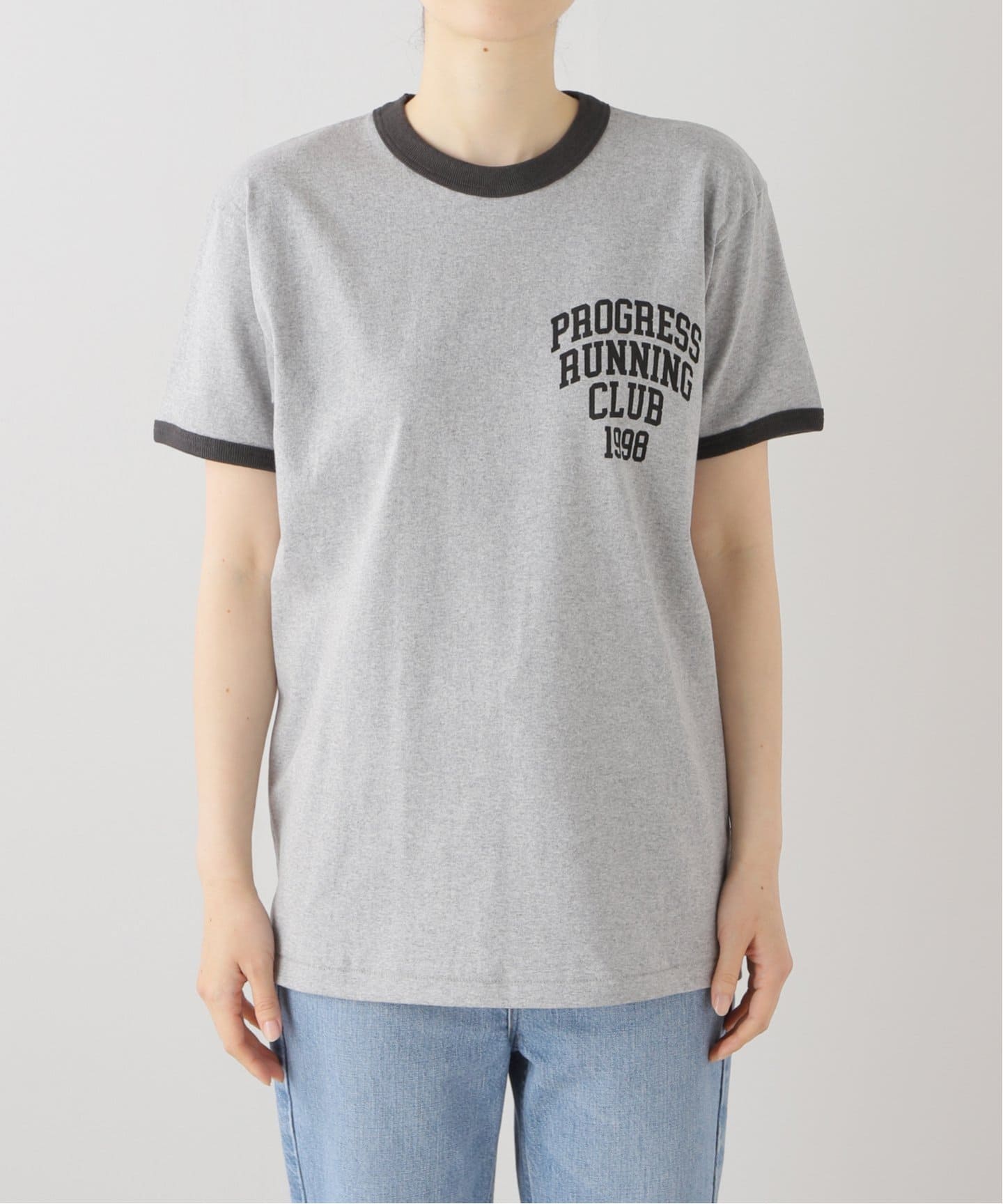 PROGRESS RUNNING CLUB BADGE LOGO RINGER S/SLV TEE（Tシャツ