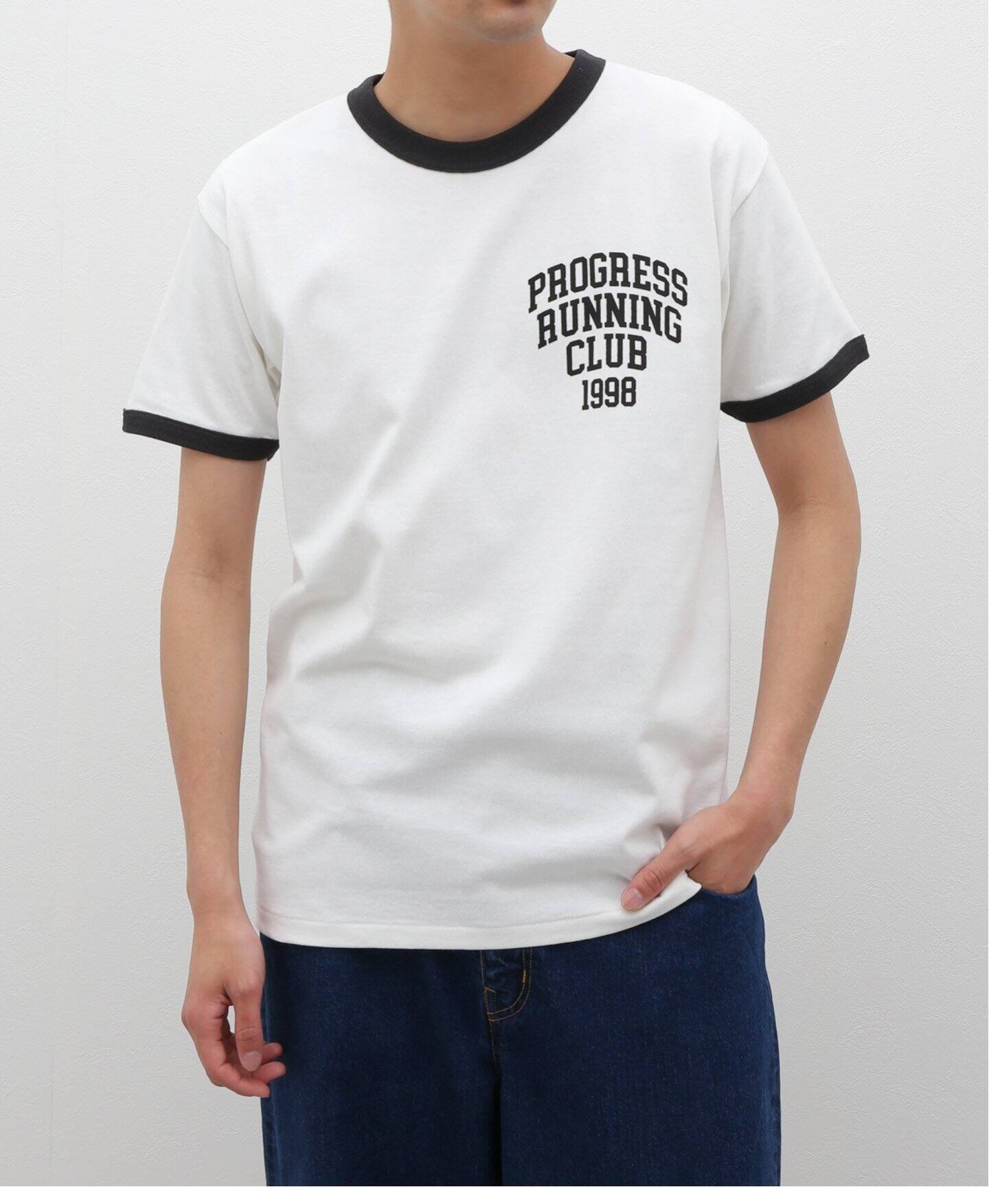 Tシャツ・カットソー Rest & Recreation RUGBY T-SHIRT 4BFK597 PROGRESS RUNNING CLUB QUADRUPLE S/SLV RINGER Tee (UNISEX)（T