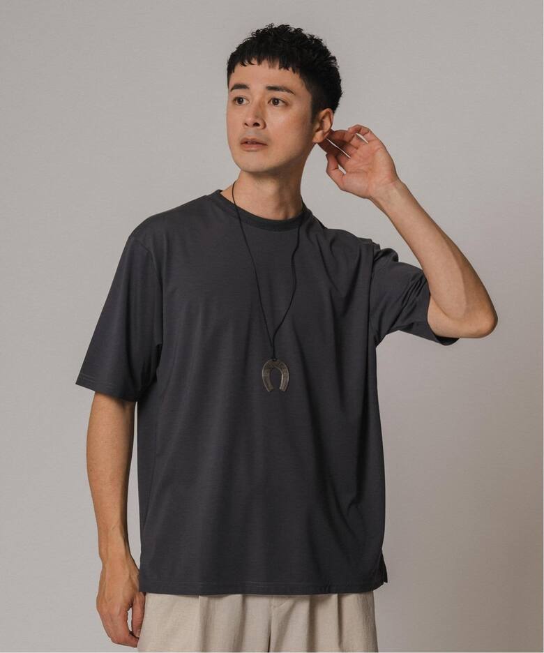 シルクミックス ジャカードネック Tシャツ（Tシャツ／カットソー 