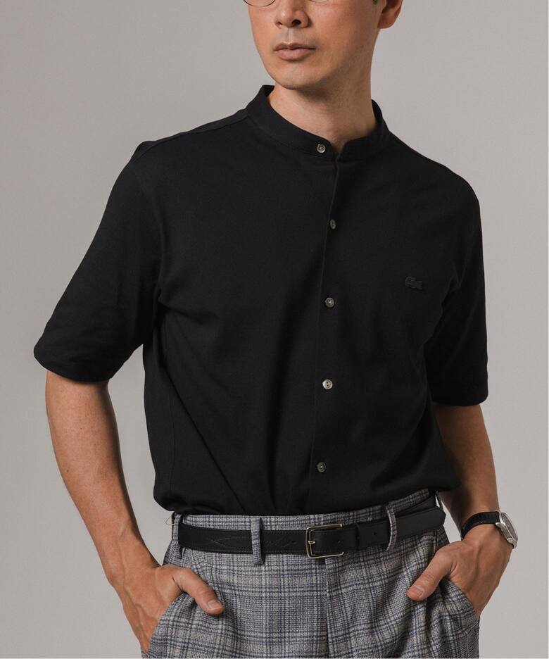 LACOSTE (ラコステ) 別注 バンドカラー フルオープン ポロシャツ 