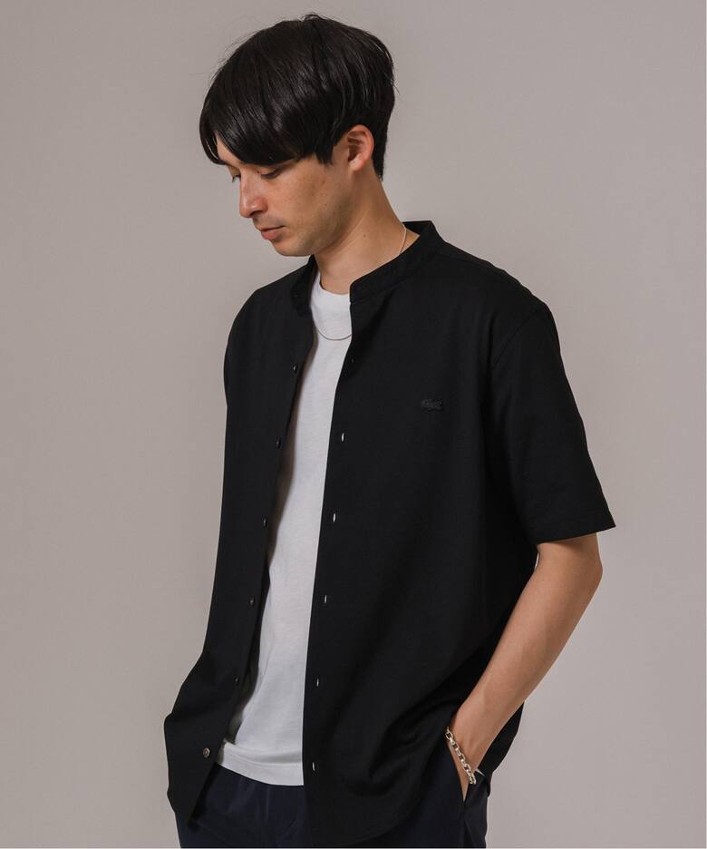 LACOSTE (ラコステ) 別注 バンドカラー フルオープン ポロシャツ 
