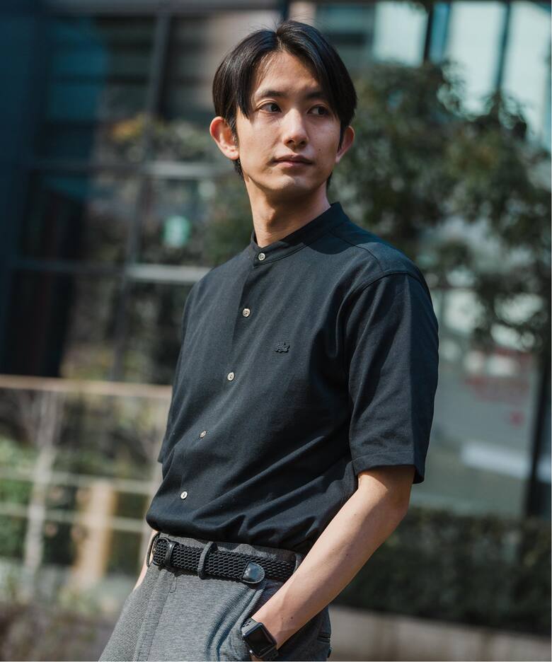 LACOSTE (ラコステ) 別注 バンドカラー フルオープン ポロシャツ 