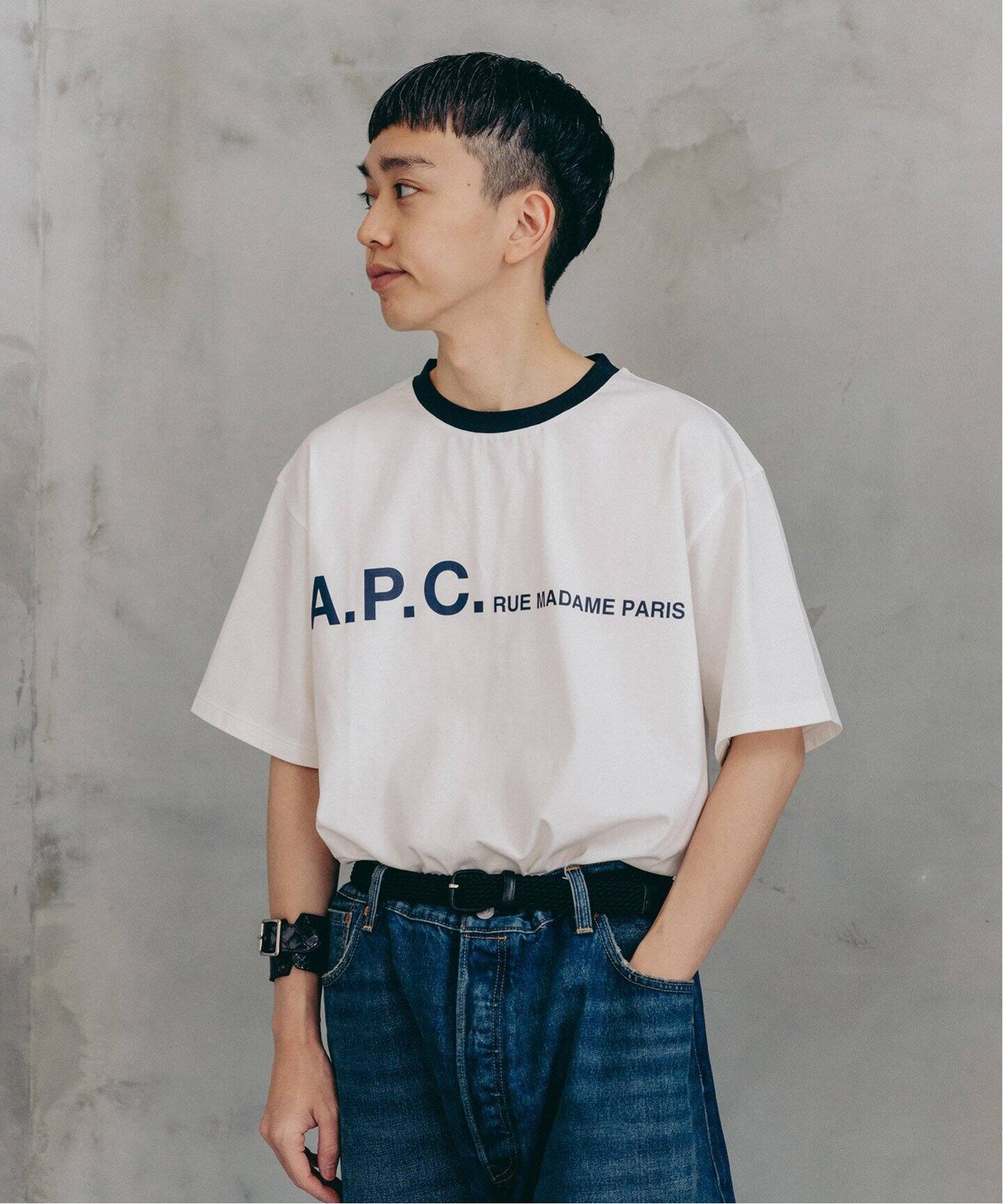 A.P.C. ×Edifice 別注 オーバーサイズ Tシャツ M A.P.C. / アーペーセー】別注 オーバーサイズ ロゴプリント T