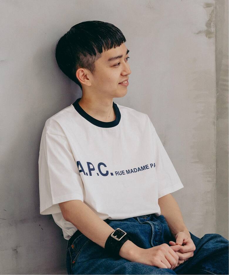 A.P.C. / アーペーセー】別注 オーバーサイズ プリント トリムTシャツ 