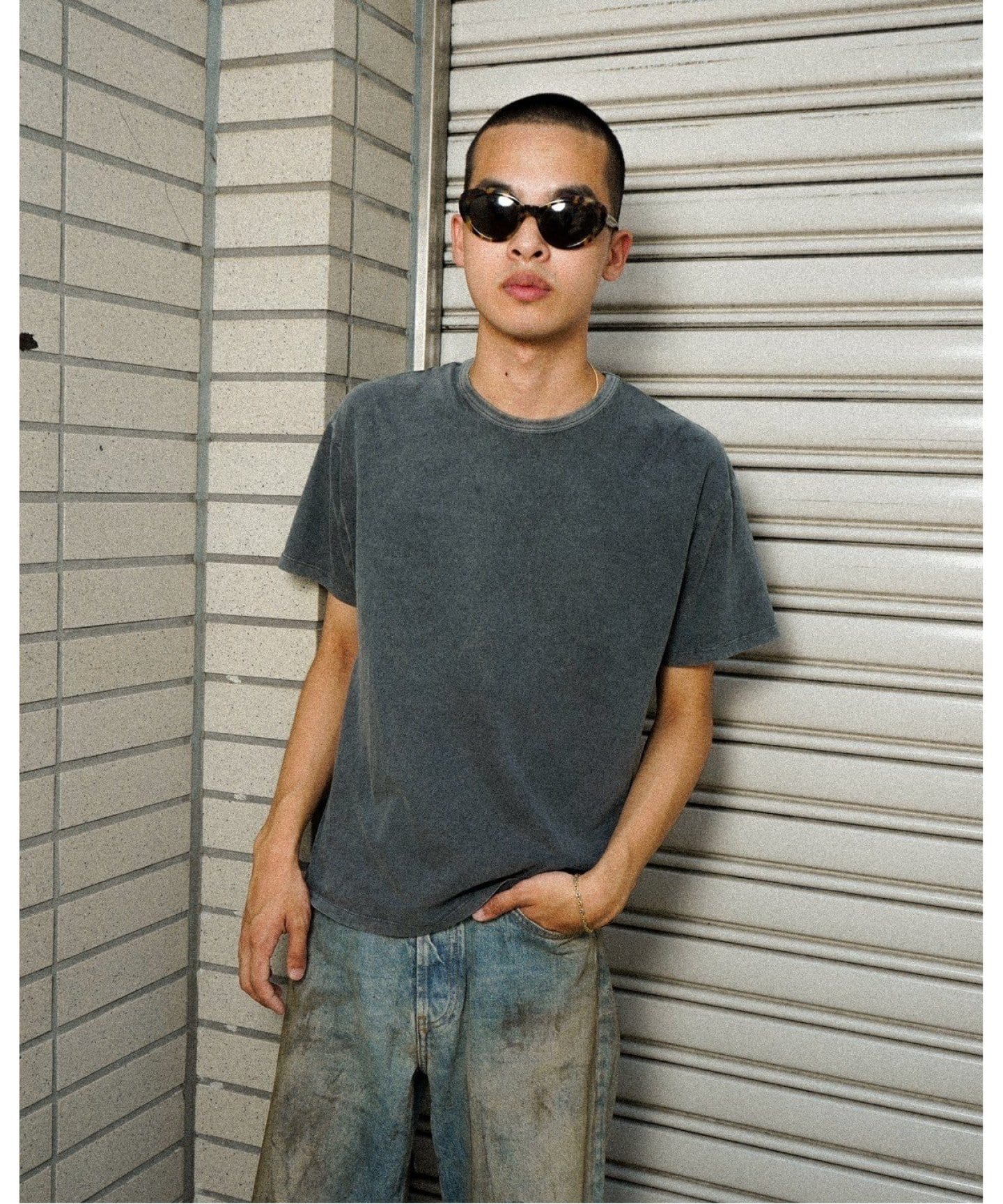 フェイデッドブラック クルーネックTシャツ（Tシャツ