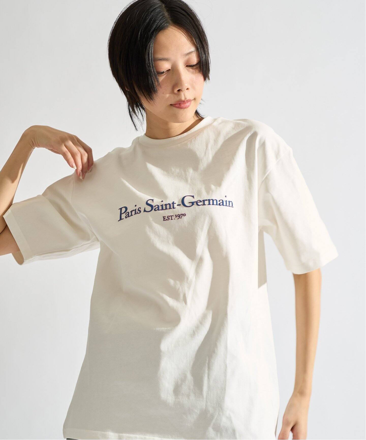 FABRICATION GNRAL Paris 売れ筋商品|||ファブリケーション ジェネラル パリ Tシャツ トップス レディース Tops Pink Paris Saint-Germain / パリ・サン＝ジェルマン】 JP LAYER LOGO
