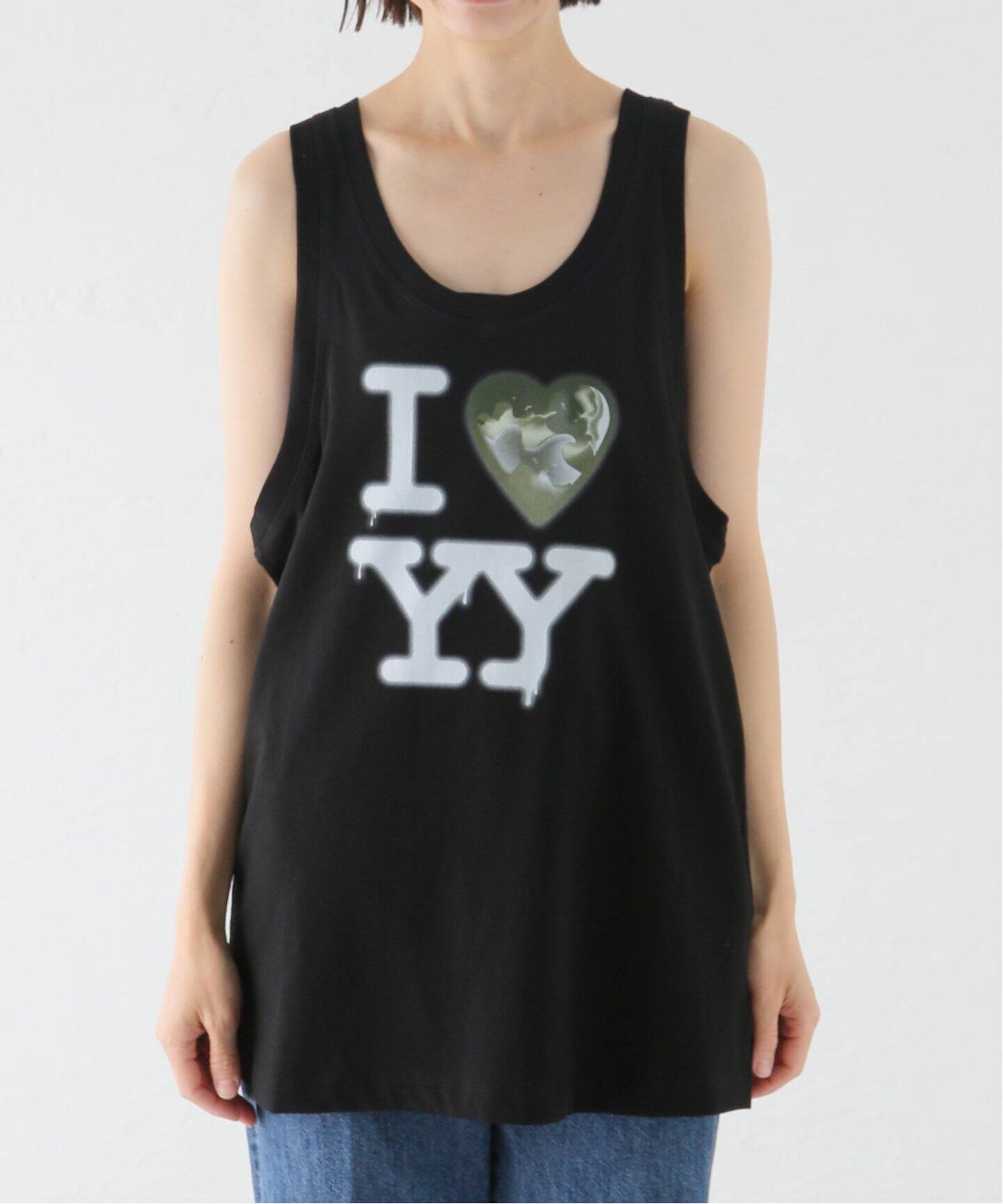 OPEN YY / オープンワイワイ】 I LOVE YY SLEEVELESS：ノースリーブ 
