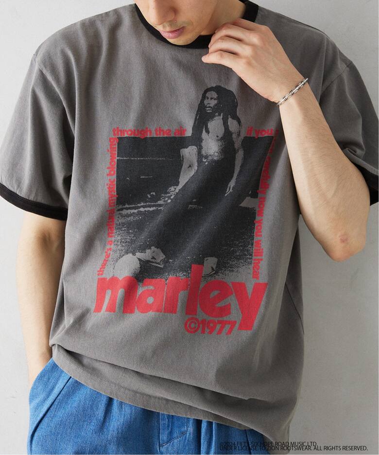 BOB MARLEY / ボブ・マーリー 別注 フェードリンガープリントTシャツ 
