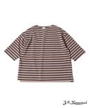【J.S.Homestead】PIGMENT BORDER BOATNECK TEE