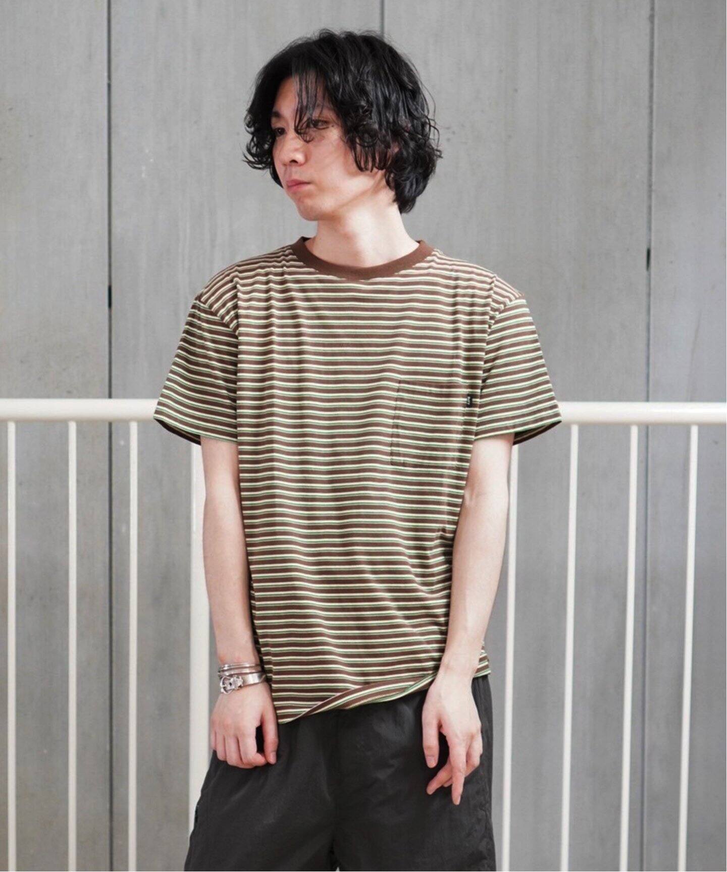 BoTT / ボット】Jacquard Border Pocket Tee（Tシャツ／カットソー 