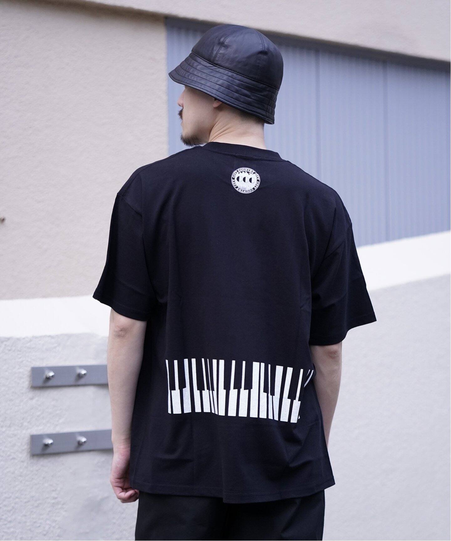 CITY COUNTRY CITY JAZZ PIANO Tシャツ 24ss COTTON T-SHIRT_CITY COUNTRY CITY JAZZ PIANO_BLA
