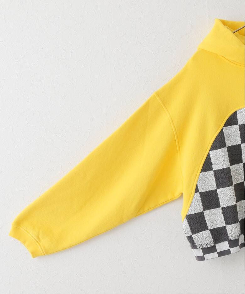 ERL / イーアールエル】 MEN YELLOW CHECKER SWIRL HOODIE KNIT 