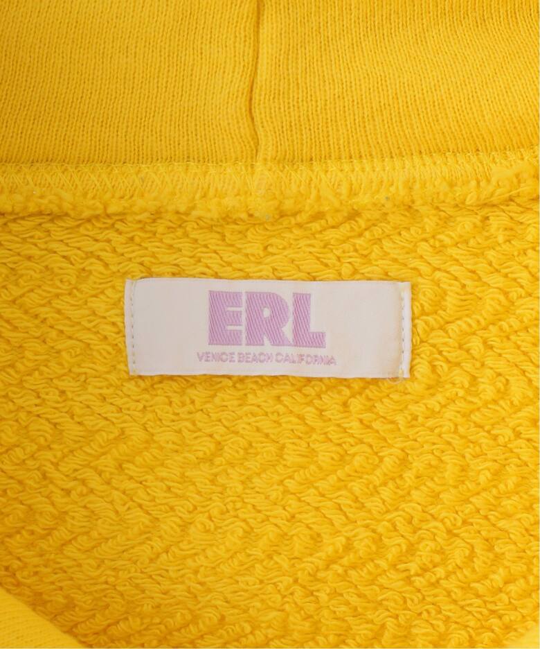 ERL / イーアールエル】 MEN YELLOW CHECKER SWIRL HOODIE KNIT 
