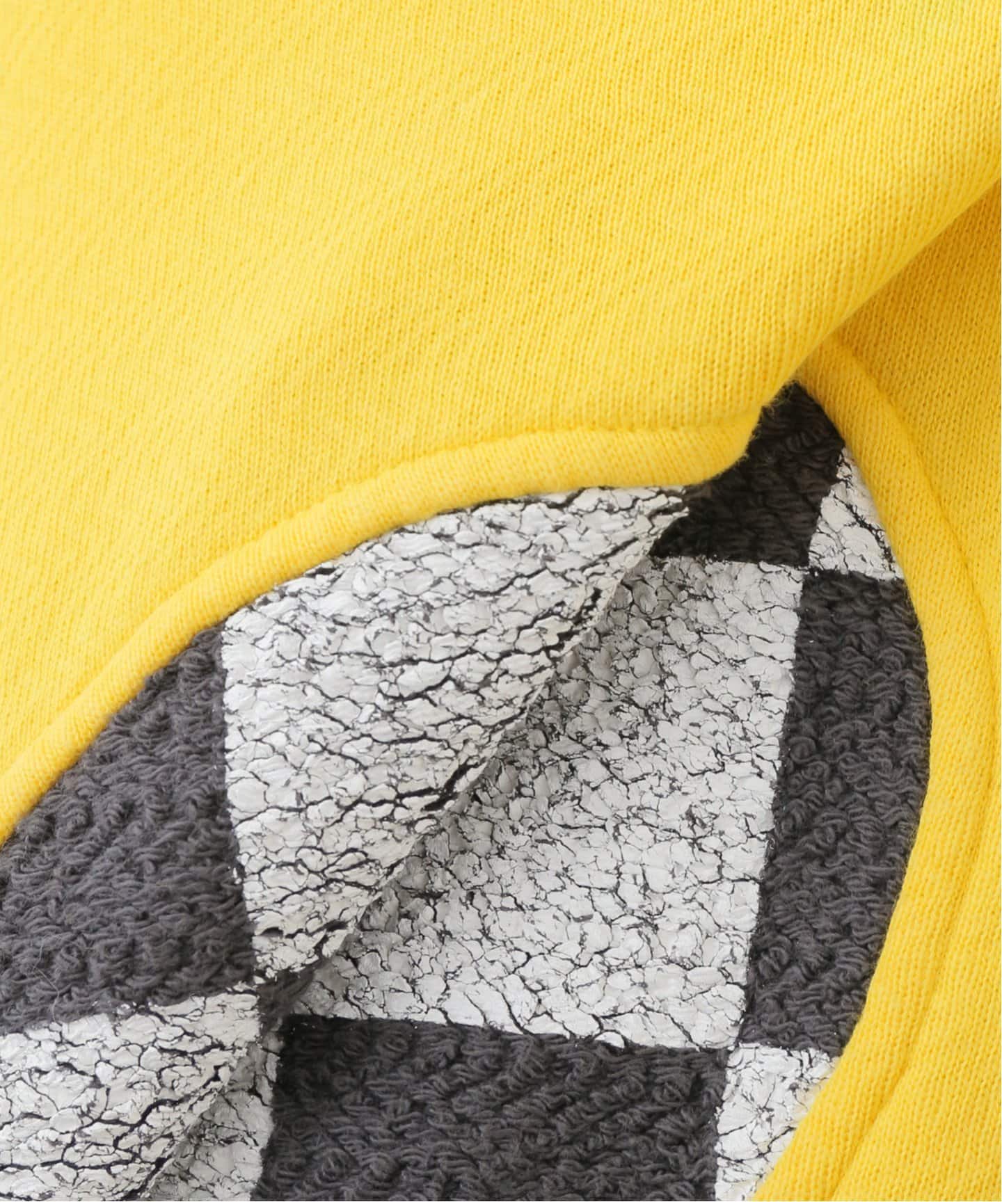 ERL / イーアールエル】 MEN YELLOW CHECKER SWIRL HOODIE KNIT