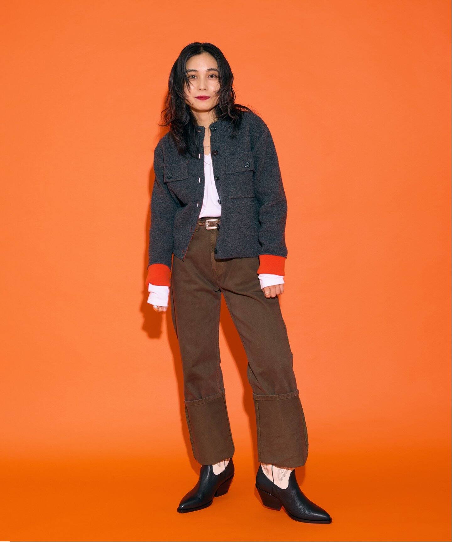 THE MOOD バイカラーニット カーディガン（ニット／セーター  