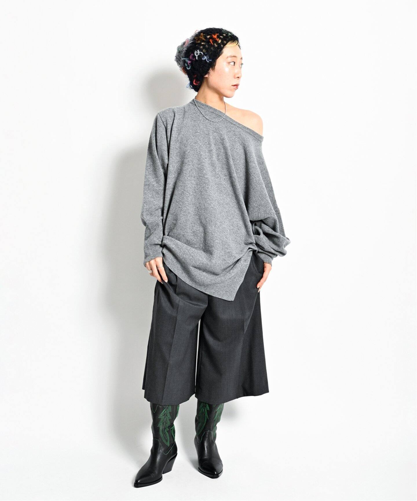 追加》OFF-SHOULDER STRETCH SWEATER 2：ニット（ニット／セーター