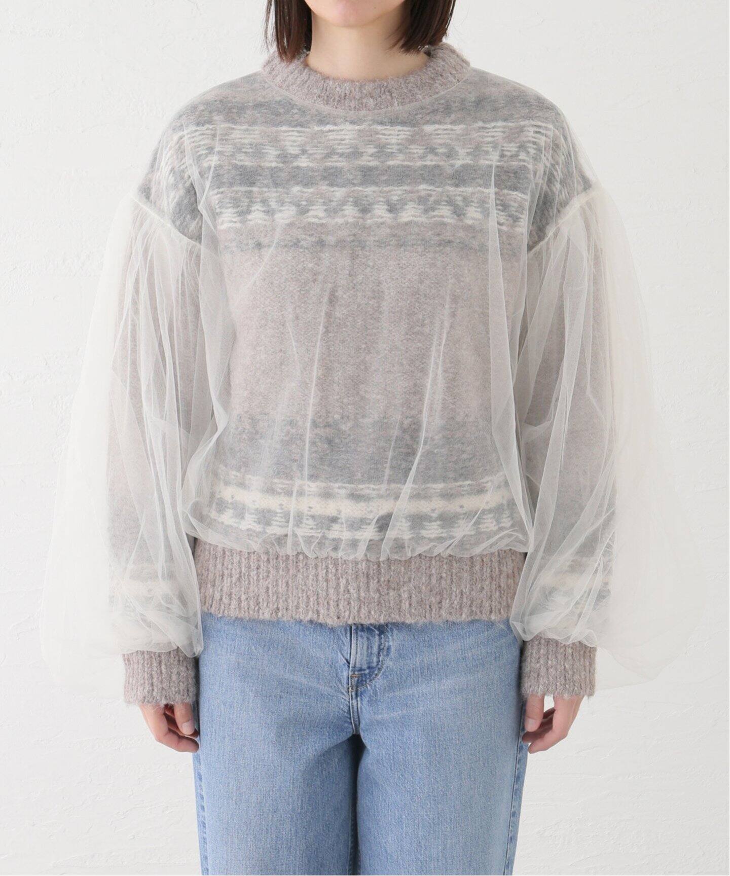CHIKA KISADA TULLE COVER PULL OVER CK-24236B：ニット（ニット 