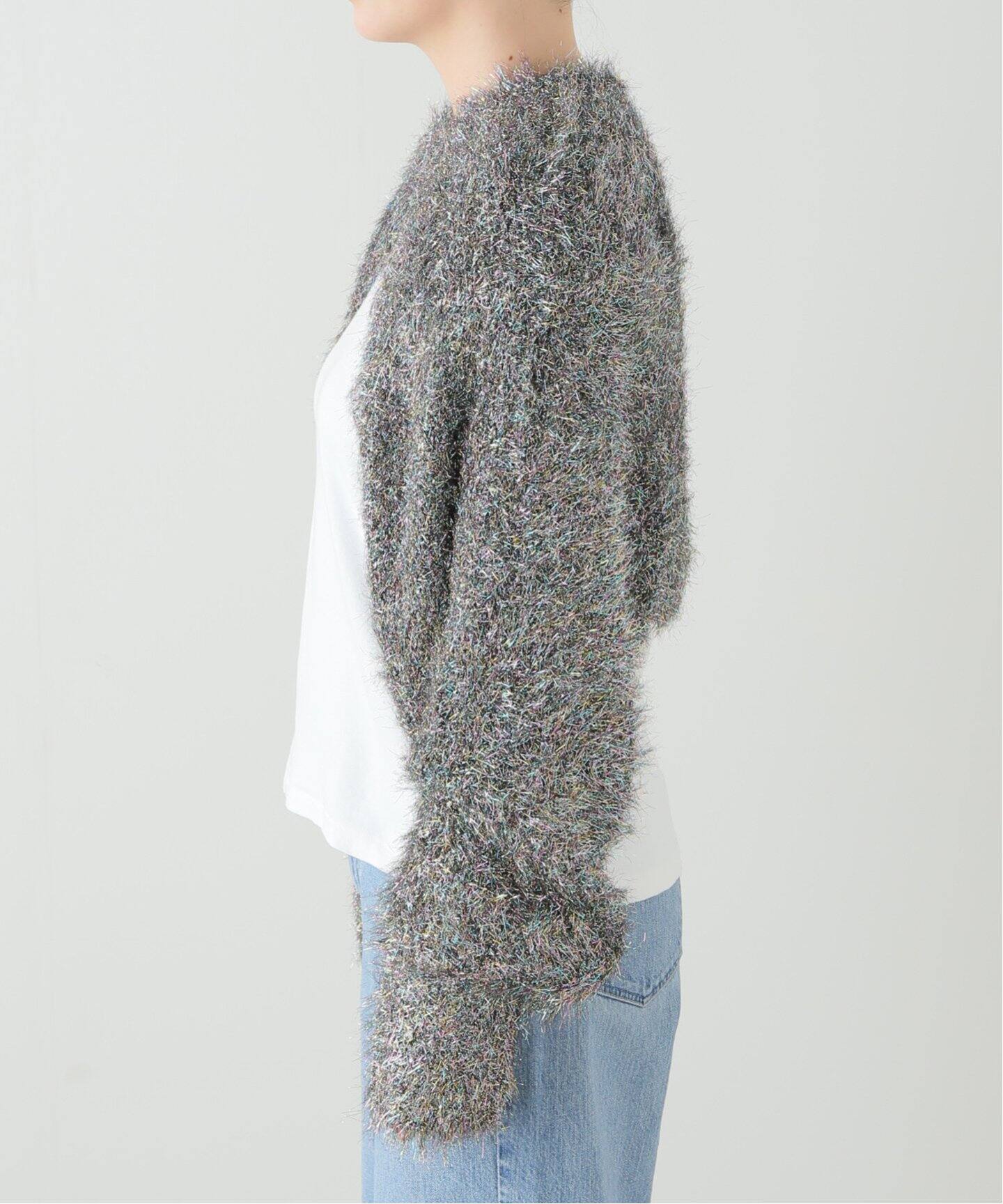 SARA MALLIKA SHINY FLUFFY KNIT CARDIGAN 021242SM2：カーディガン 