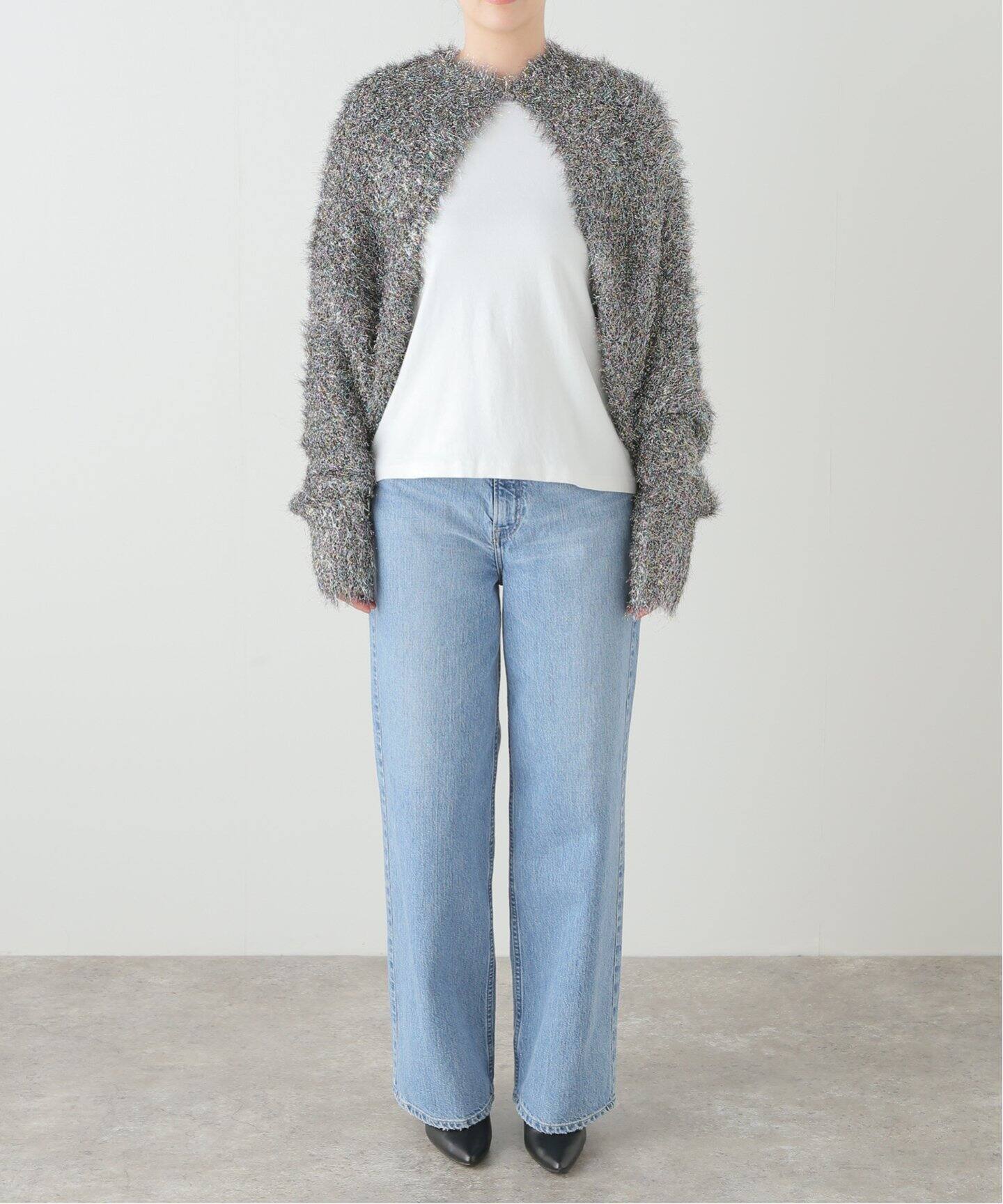 SARA MALLIKA SHINY FLUFFY KNIT CARDIGAN 021242SM2：カーディガン 
