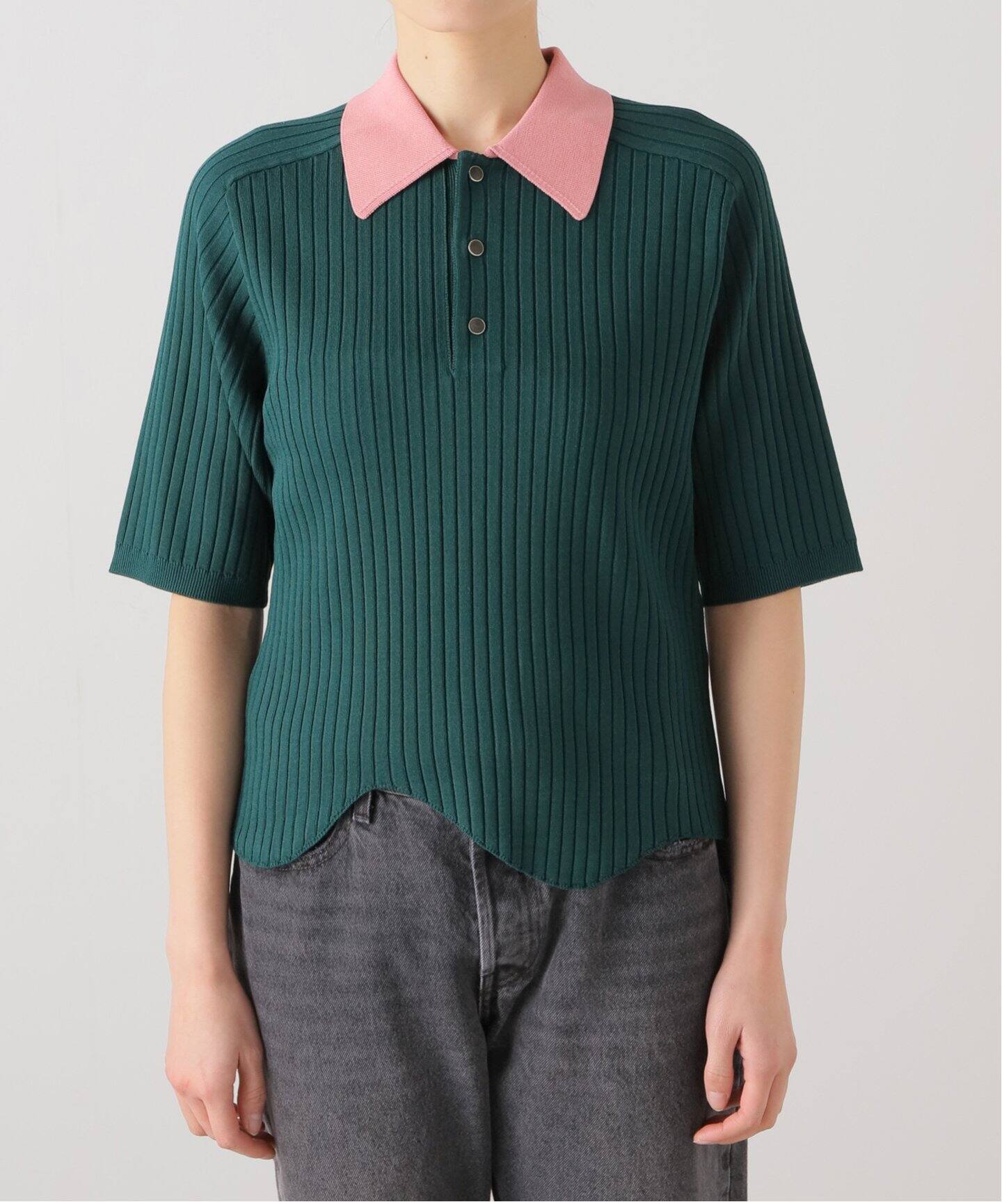 TOGA PULLA / LOGO KNIT POLOSHIRT（TOGA PULLA】Jaquard Knit  