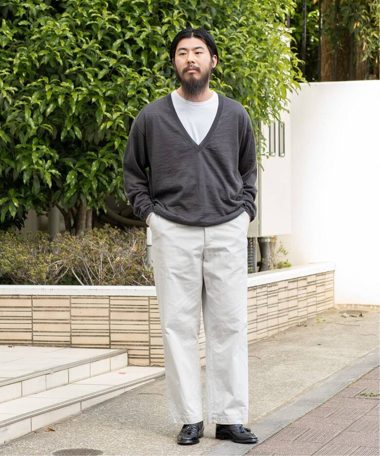 BATONER / バトナー】別注 Ramie V Neck Knit（ニット／セーター）｜L 