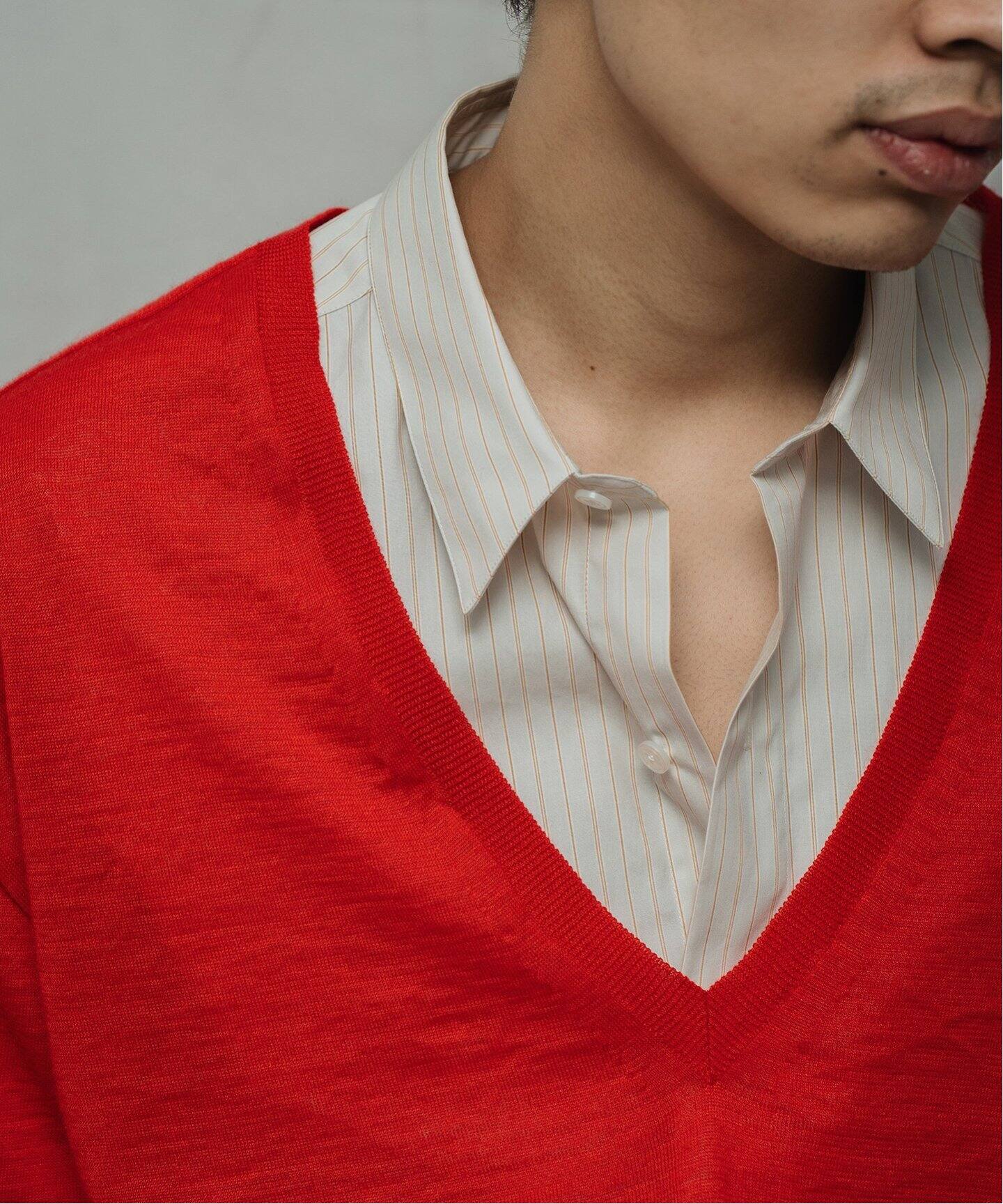 BATONER / バトナー】別注 Ramie V Neck Knit（ニット／セーター）｜L 