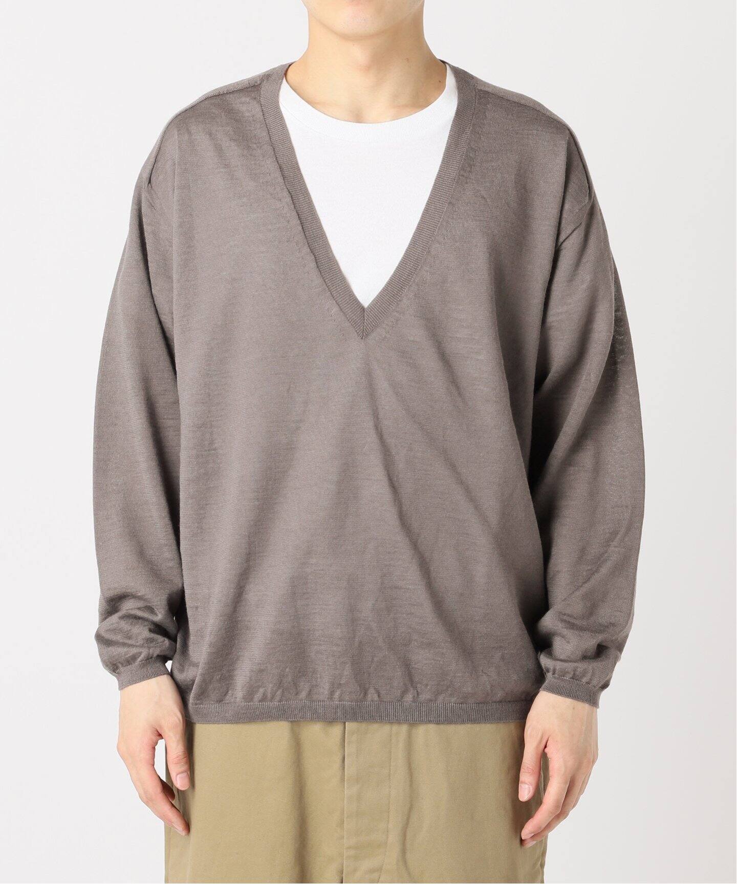 BATONER / バトナー】別注 Ramie V Neck Knit（ニット／セーター）｜L 