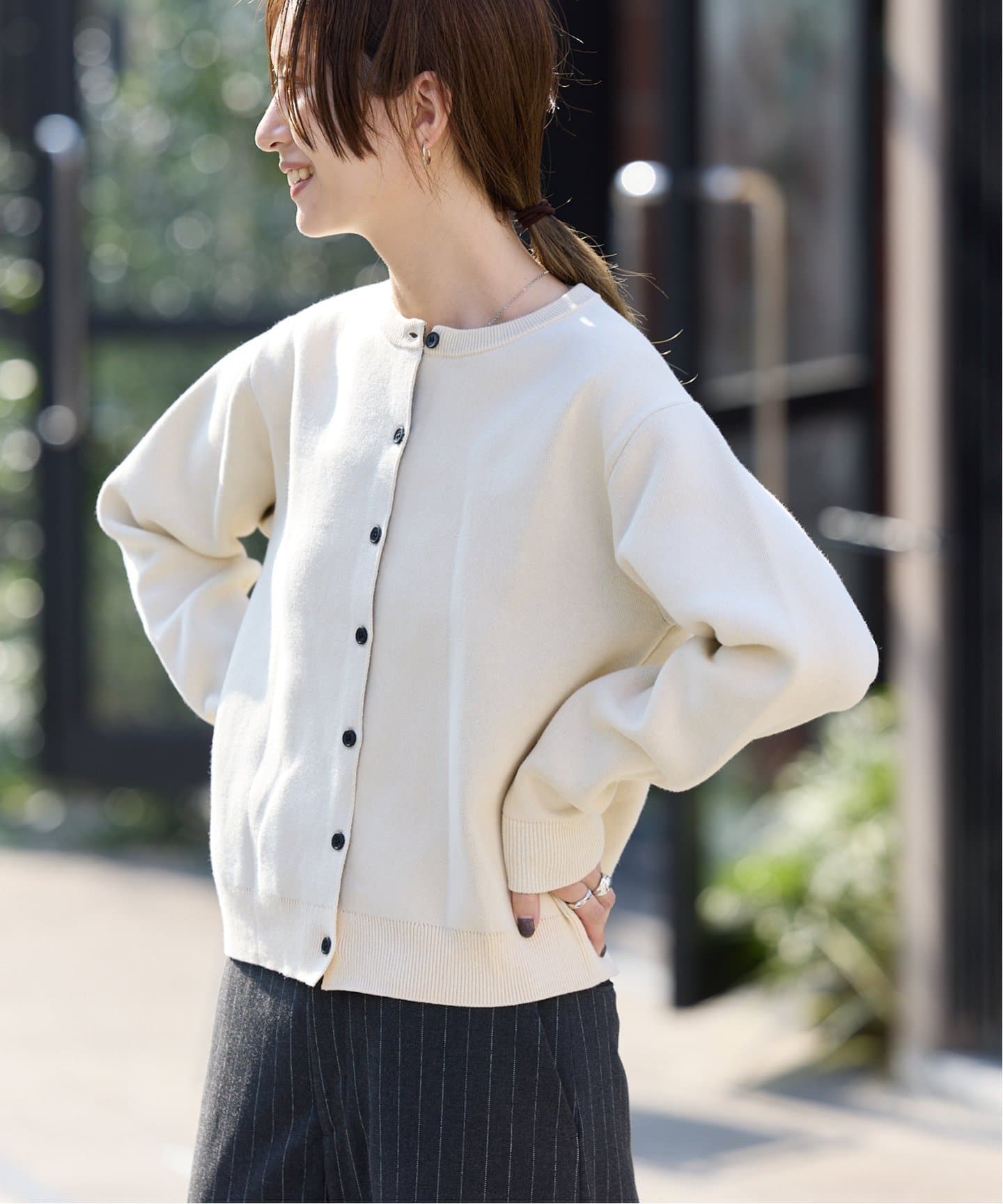 12Gダブルフェイスショートカーディガン（カーディガン