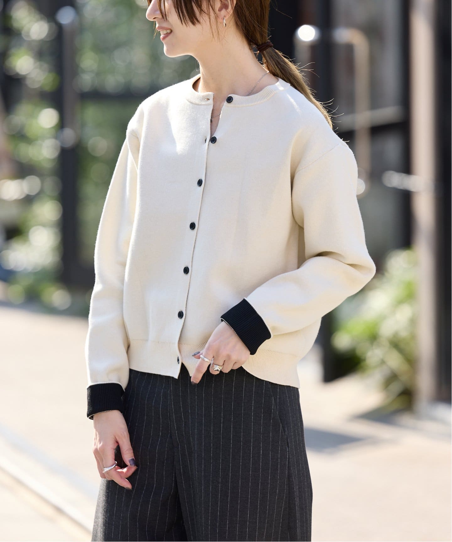 新品タグ付✨アパルトモン　Boucle 2way　ショートカーディガン 12Gダブルフェイスショートカーディガン（カーディガン