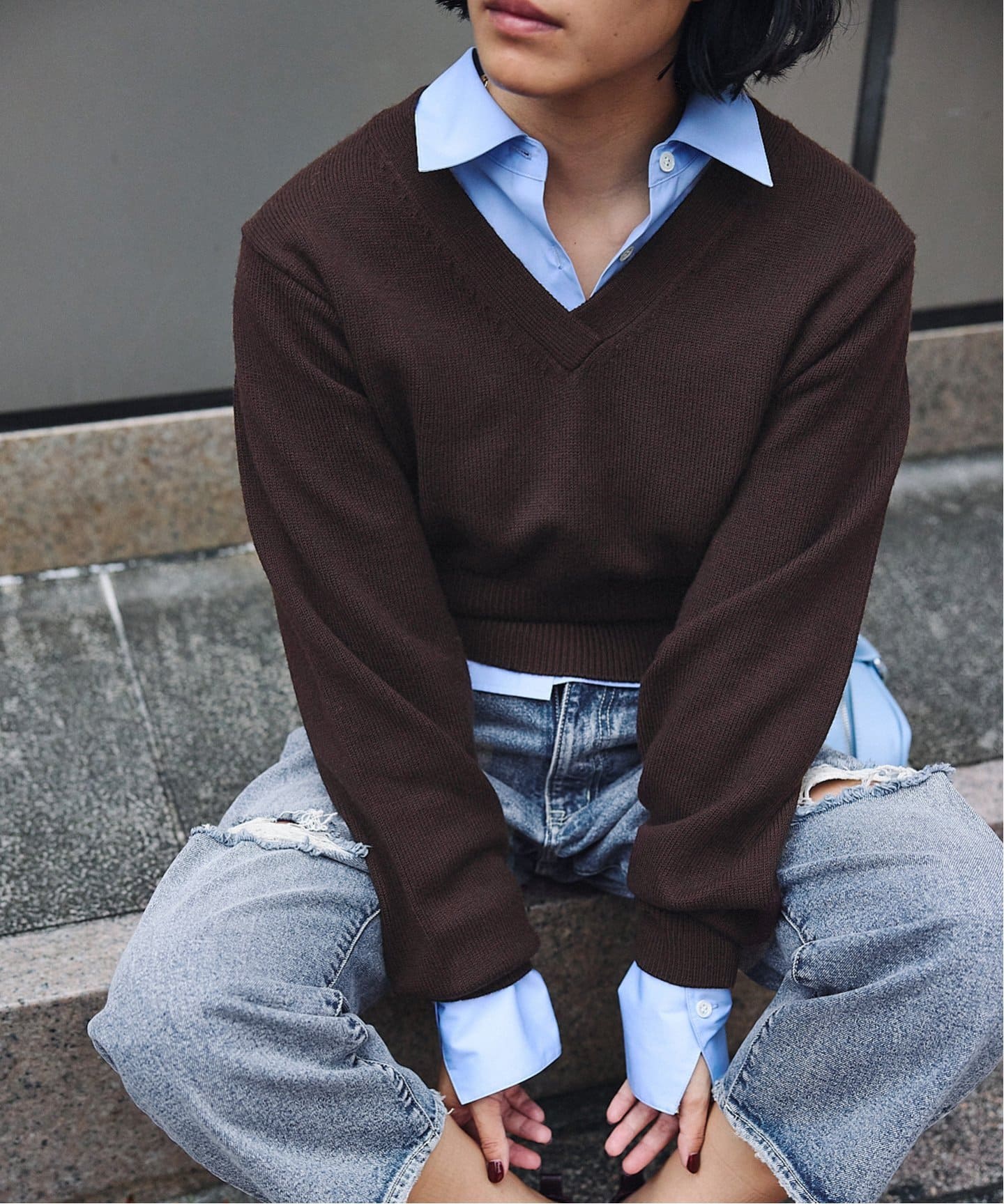 BRIEFING ダークブラウン セーター訳あり、プルオーバー2点セット BRIEFING ダークブラウン セーター訳あり、プルオーバー2点