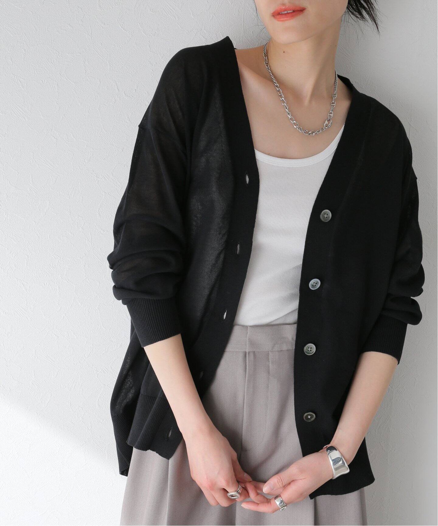 ADAWAS / アダワス】SHEER KNIT CARDIGAN（カーディガン）｜BOICE FROM  