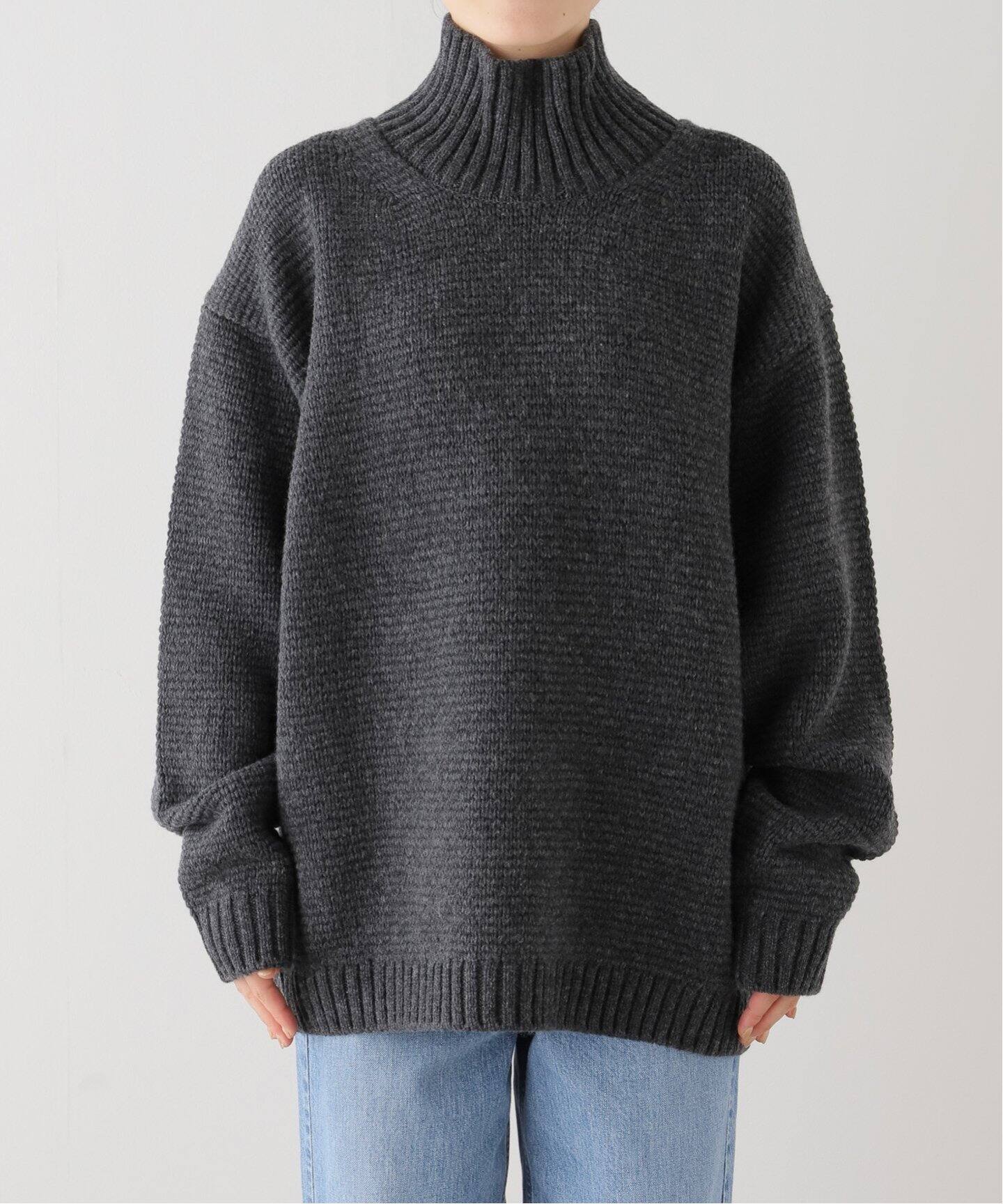 ATON LAMBS WOOL HIGHNECK SWEATER (UNISEX)（ニット／セーター 