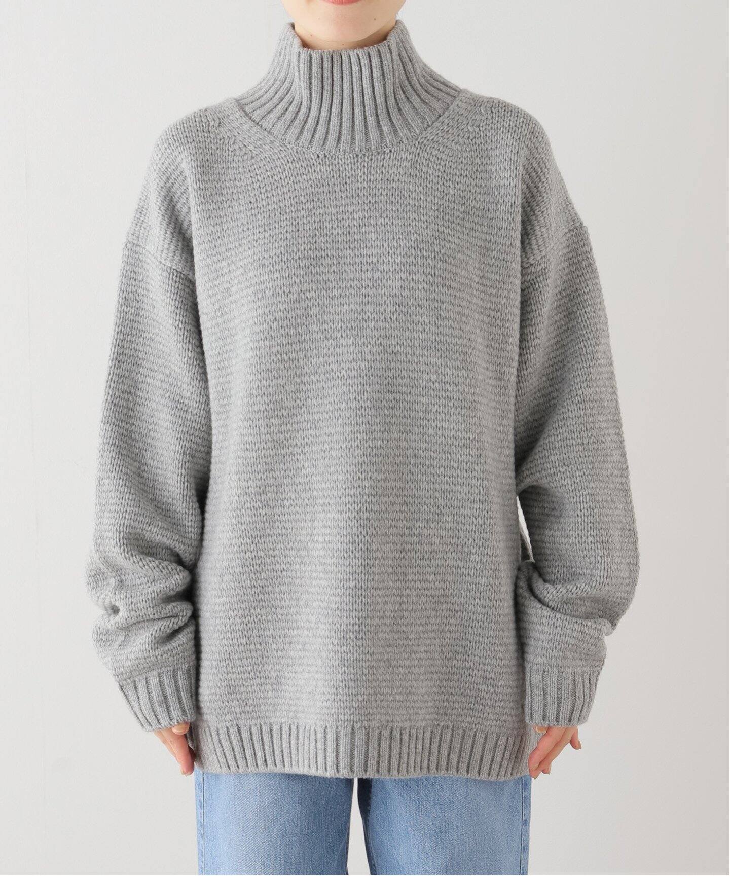 ATON LAMBS WOOL HIGHNECK SWEATER (UNISEX)（ニット／セーター 
