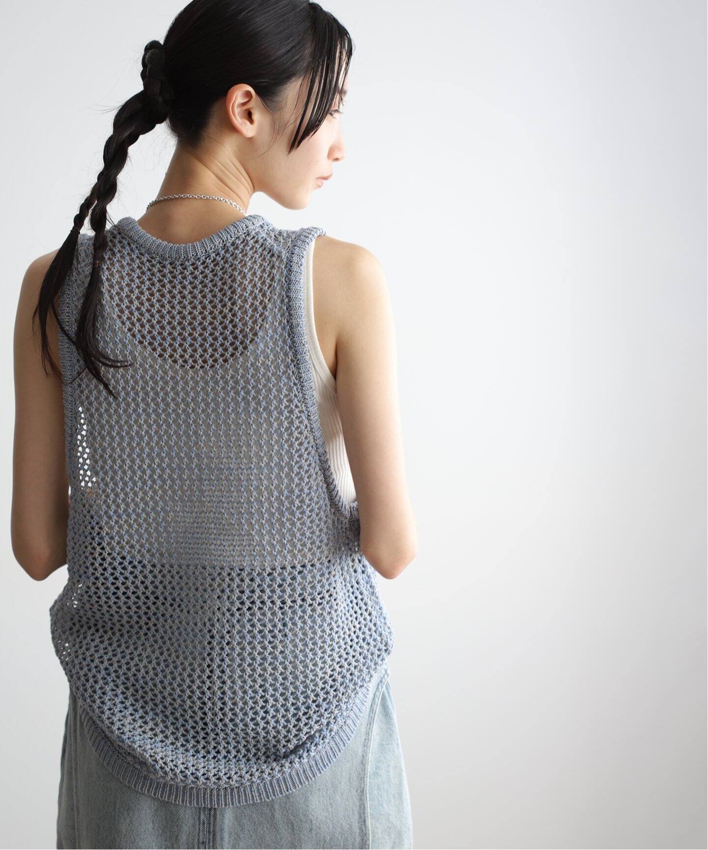 セール】ROUND MESH KNIT TOPS（ニット/セーター）｜CLANE