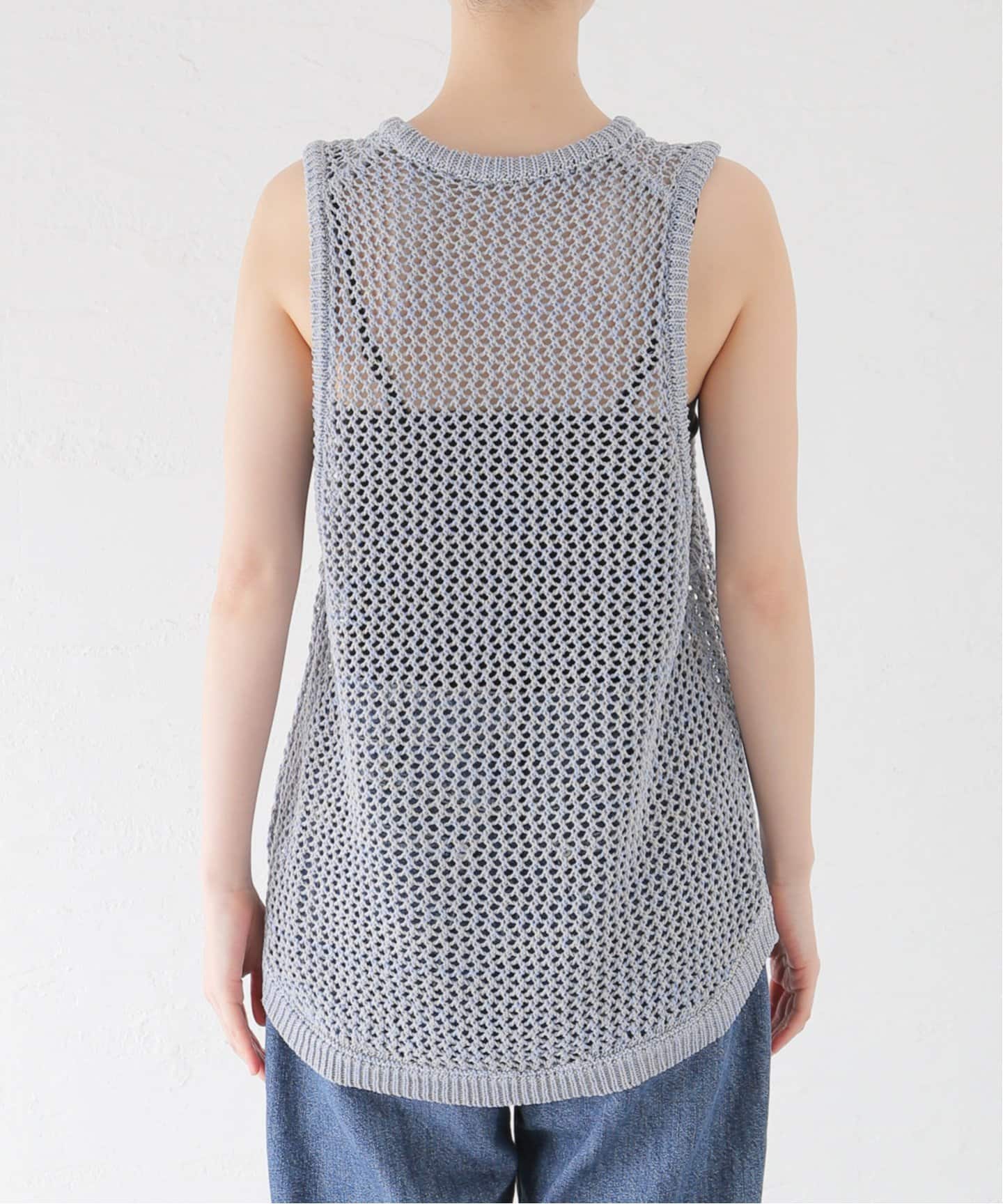CLANE ROUND MESH KNIT TOPS 16106-2202（ニット／セーター