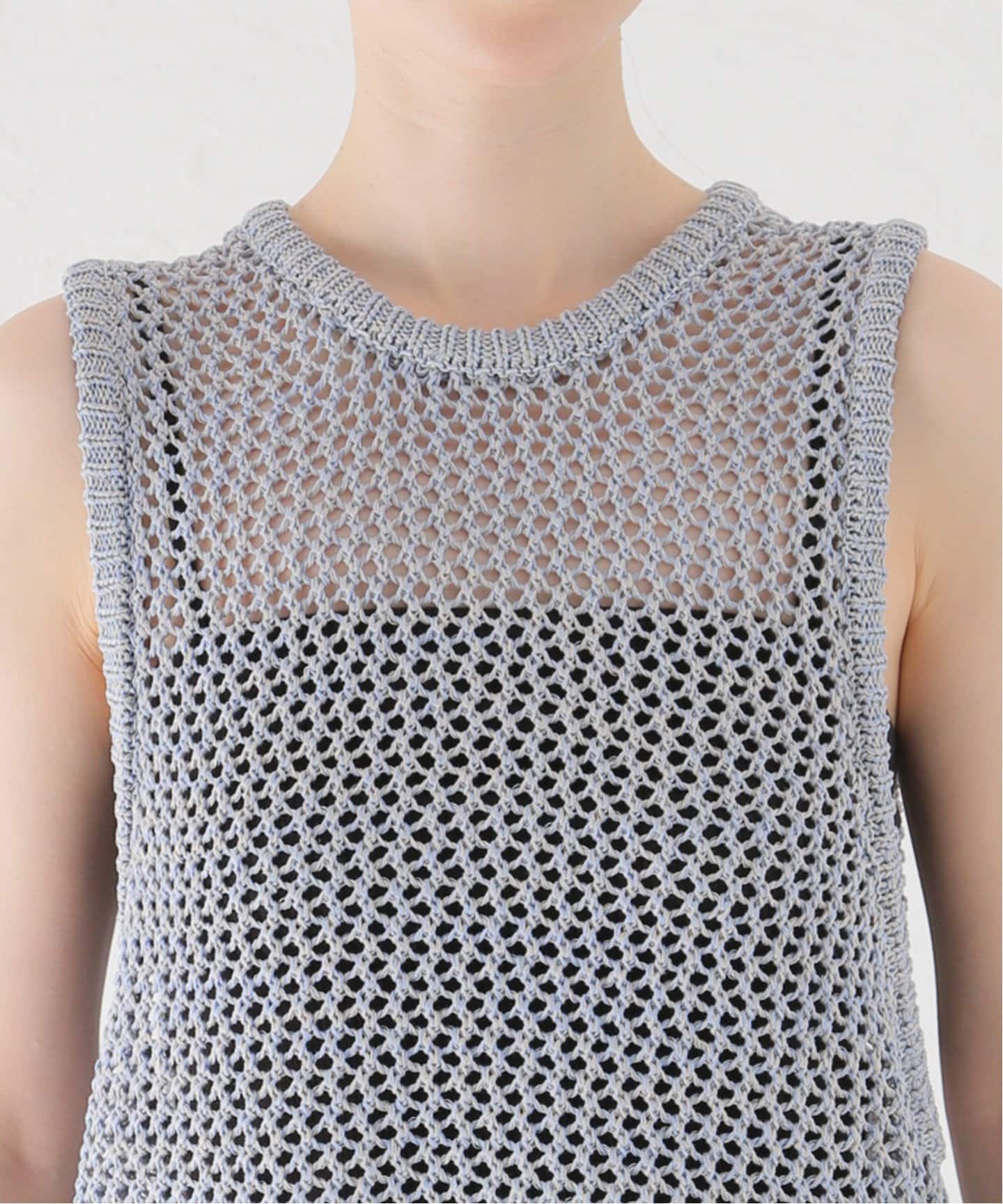CLANE ROUND MESH KNIT TOPS 16106-2202（ニット／セーター