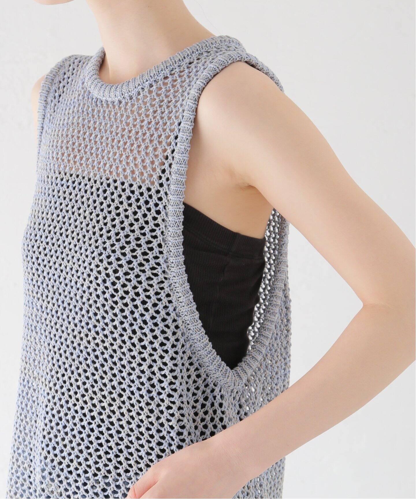 セール】ROUND MESH KNIT TOPS（ニット/セーター）｜CLANE