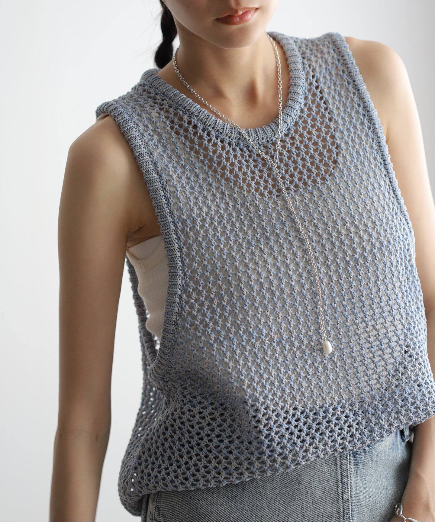 セール】ROUND MESH KNIT TOPS（ニット/セーター）｜CLANE