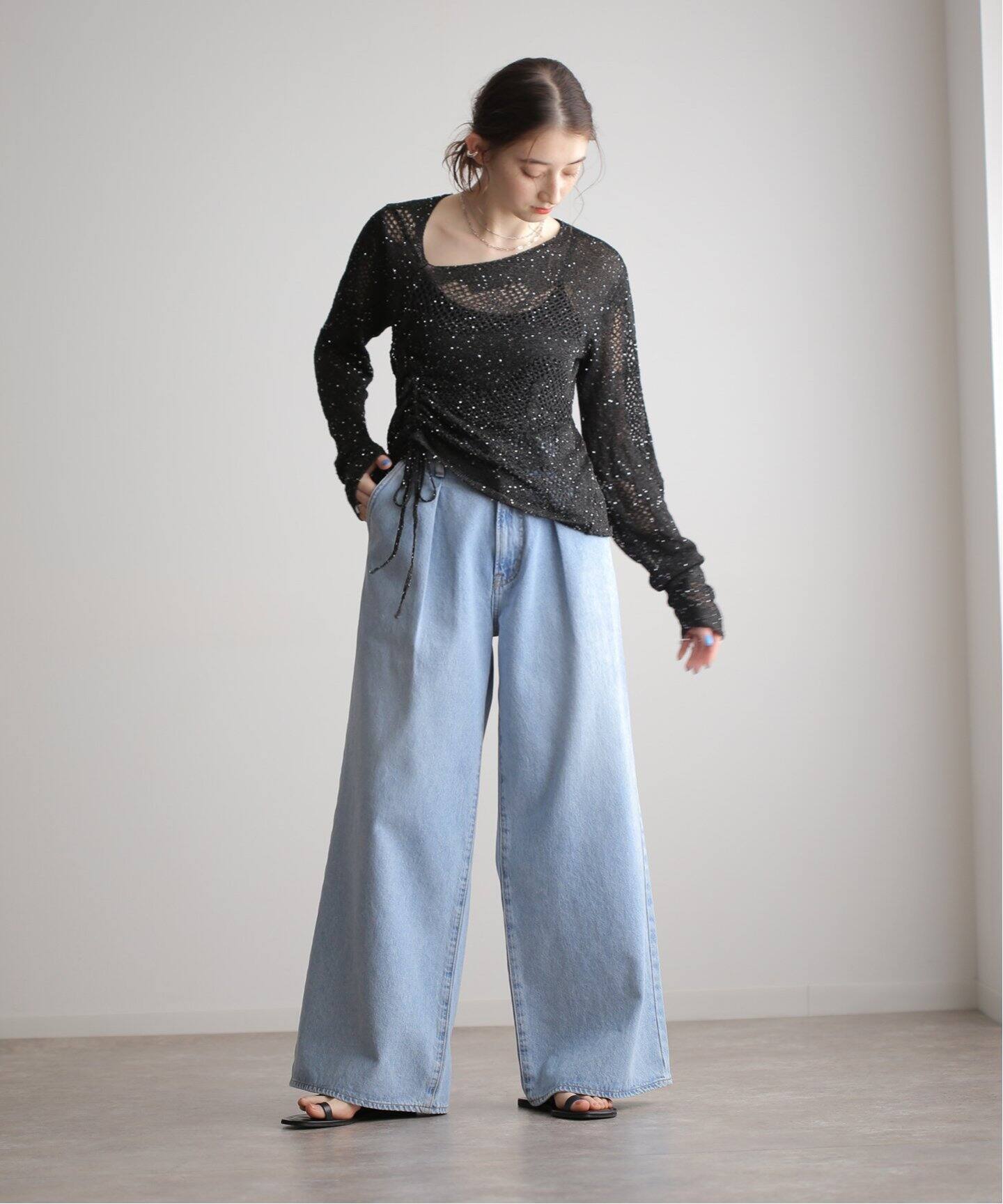Knuth Marf asymmetry sheer lameknit(ニット/セーター Knuth Marf asymmetry sheer lameknit(ニット/セーター