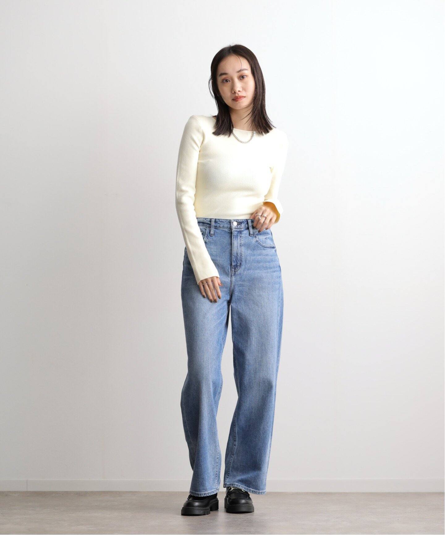 CLANE SHOULDER PADS KNIT TOPS 17106-2132（ニット／セーター 