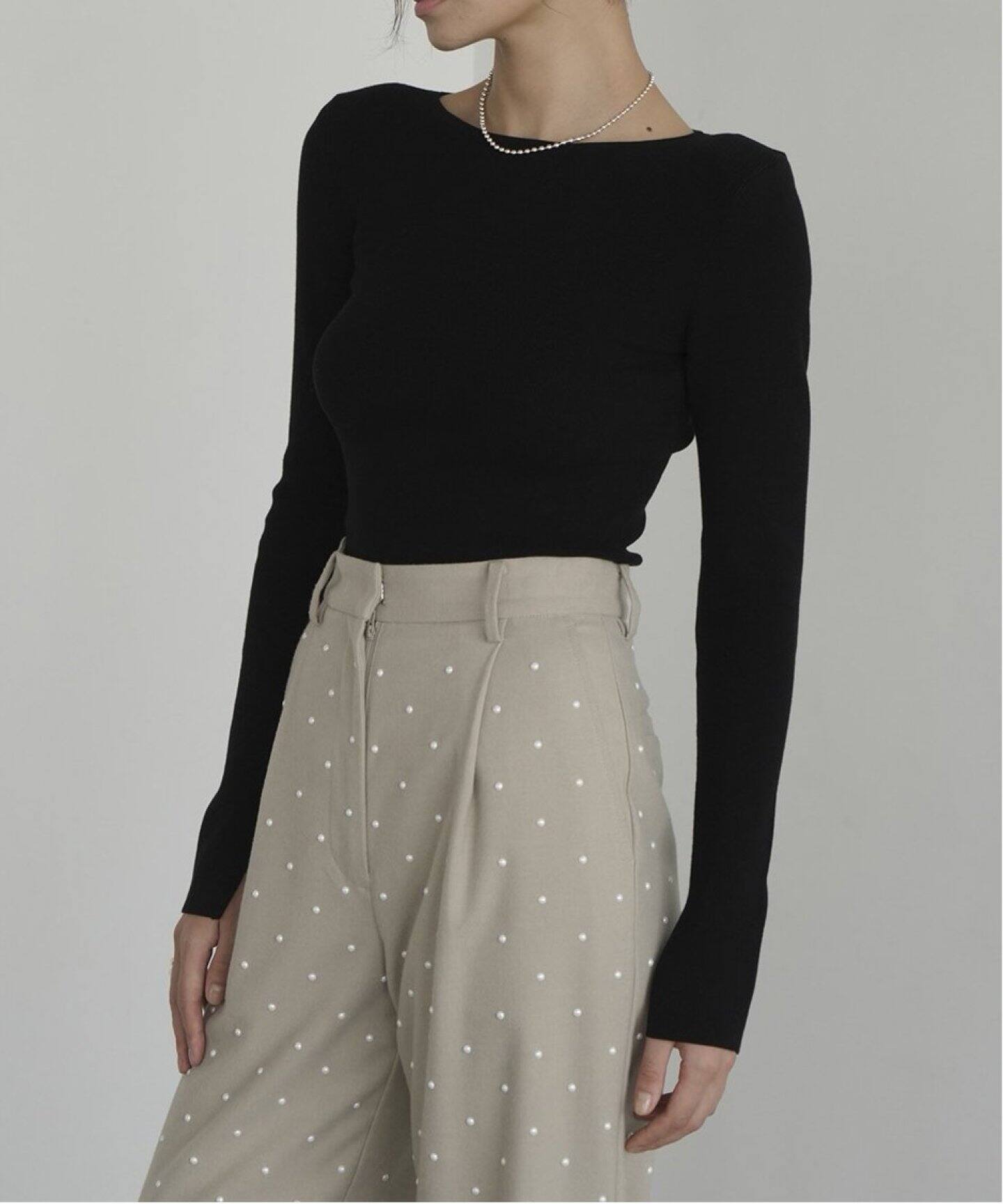 CLANE SHOULDER PADS KNIT TOPS 17106-2132（ニット／セーター 