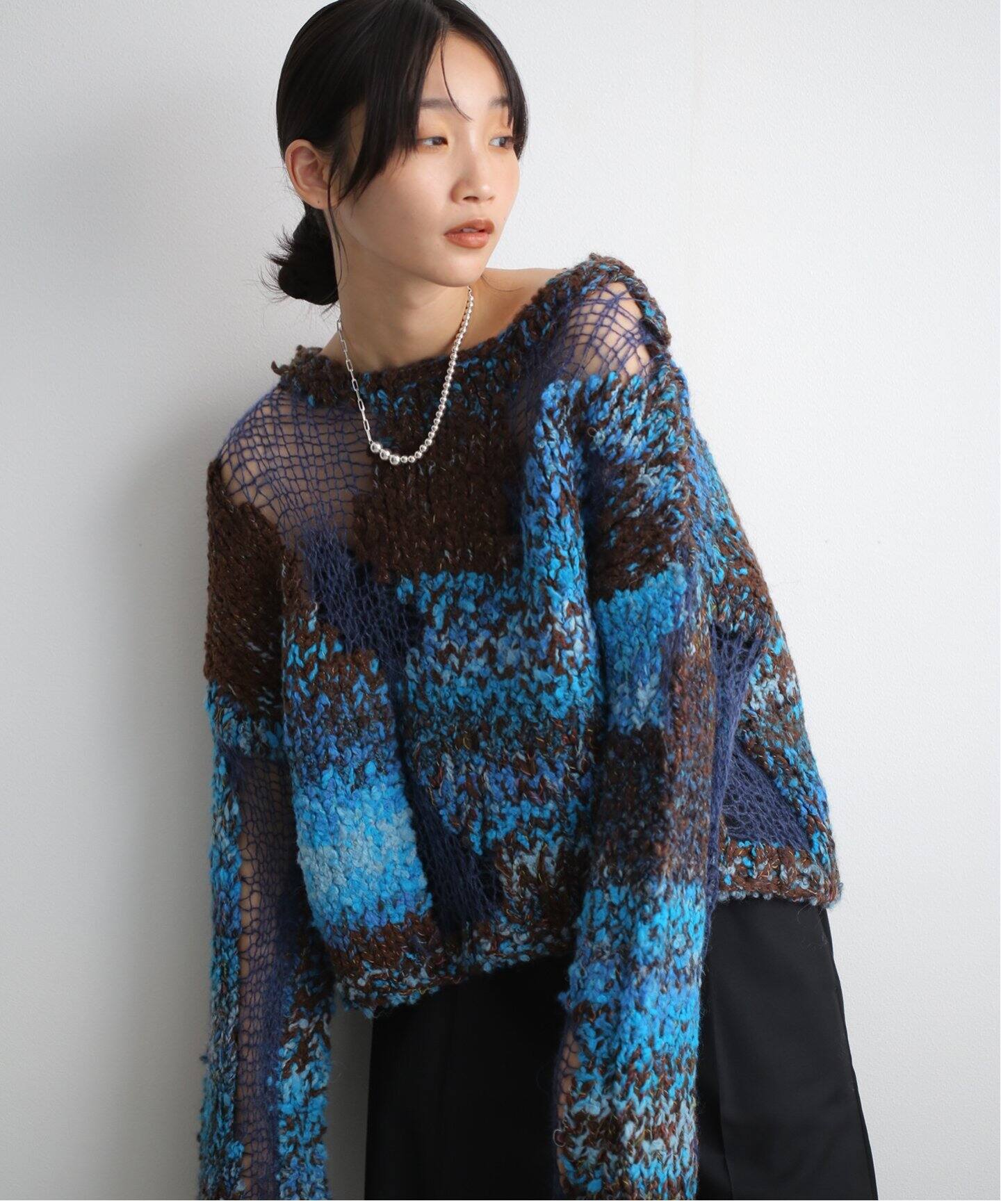 NOUNLESS MIX YARN INTARSIA KNIT（ニット／セーター）｜BOICE FROM  