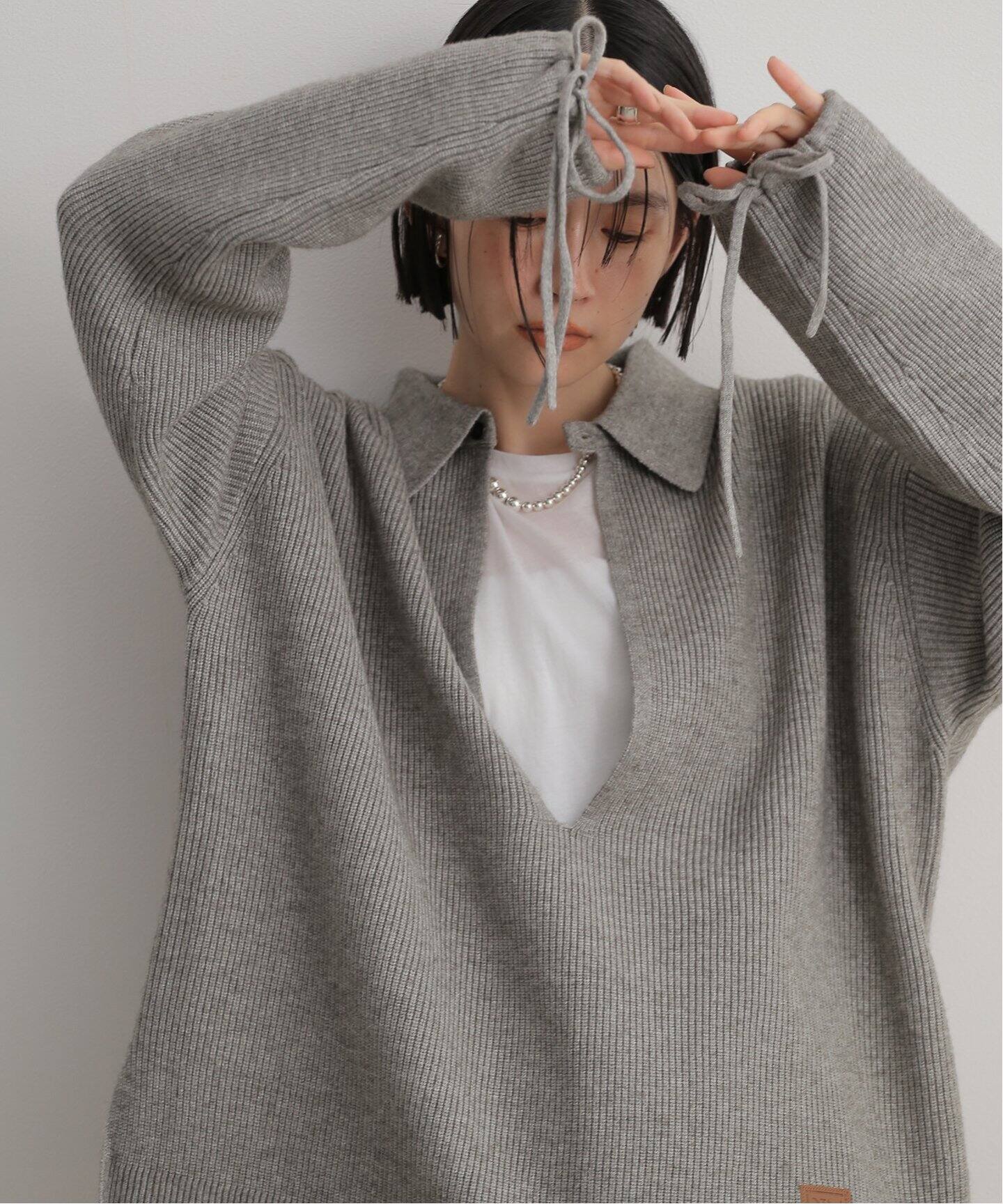 KnuthMarf slit neck loose knit(Unisex) KM24EAG02（ニット／セーター 