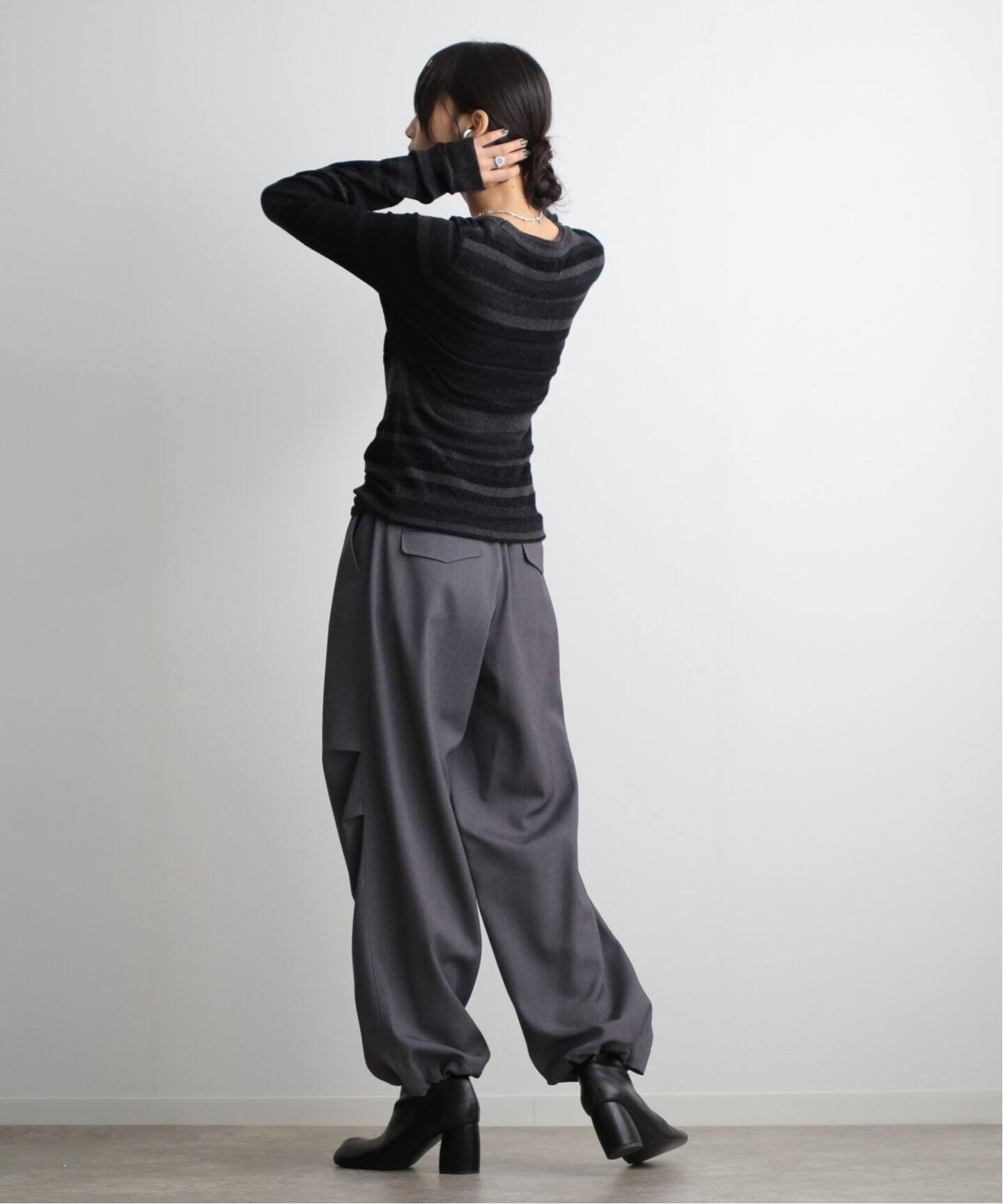 CLANE MOLE MIX BORDER KNIT TOPS 17106-2402（ニット／セーター 