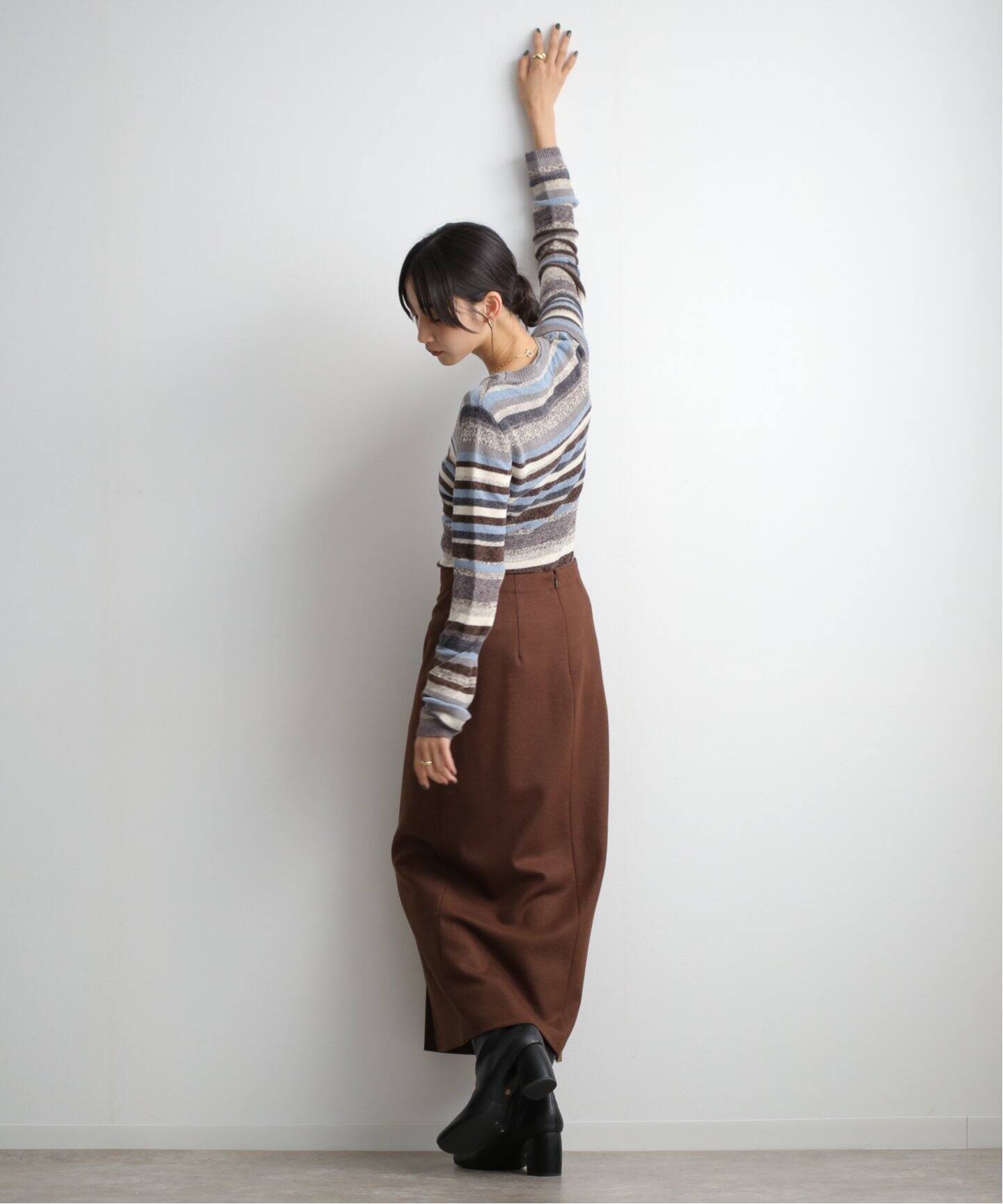トップス CLANE MOLE MIX BORDER KNIT TOPS CLANE MOLE MIX BORDER KNIT TOPS（MIX BORDER SIDE HOLE KNIT