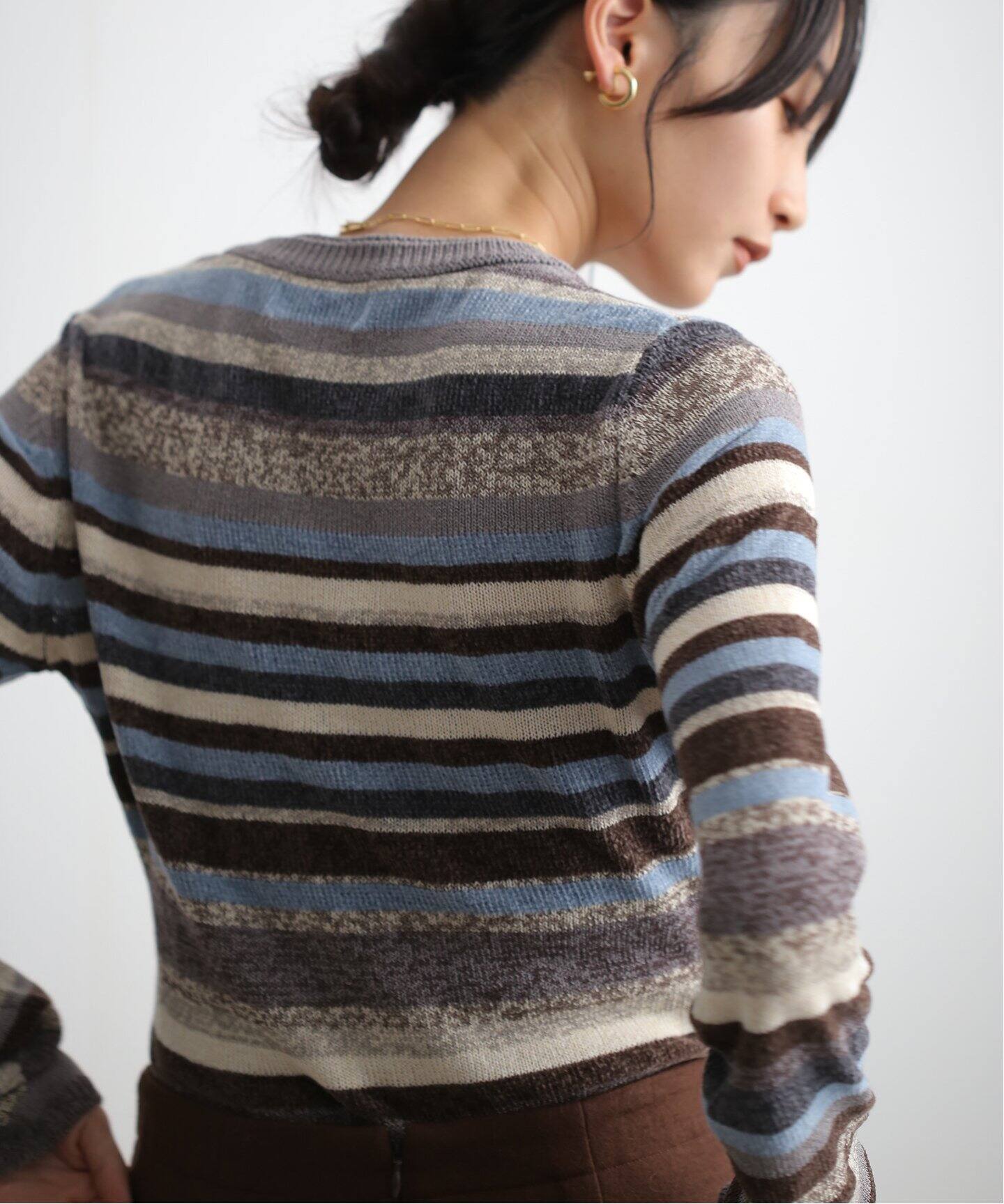 CLANE MOLE MIX BORDER KNIT TOPS 17106-2402（ニット／セーター 