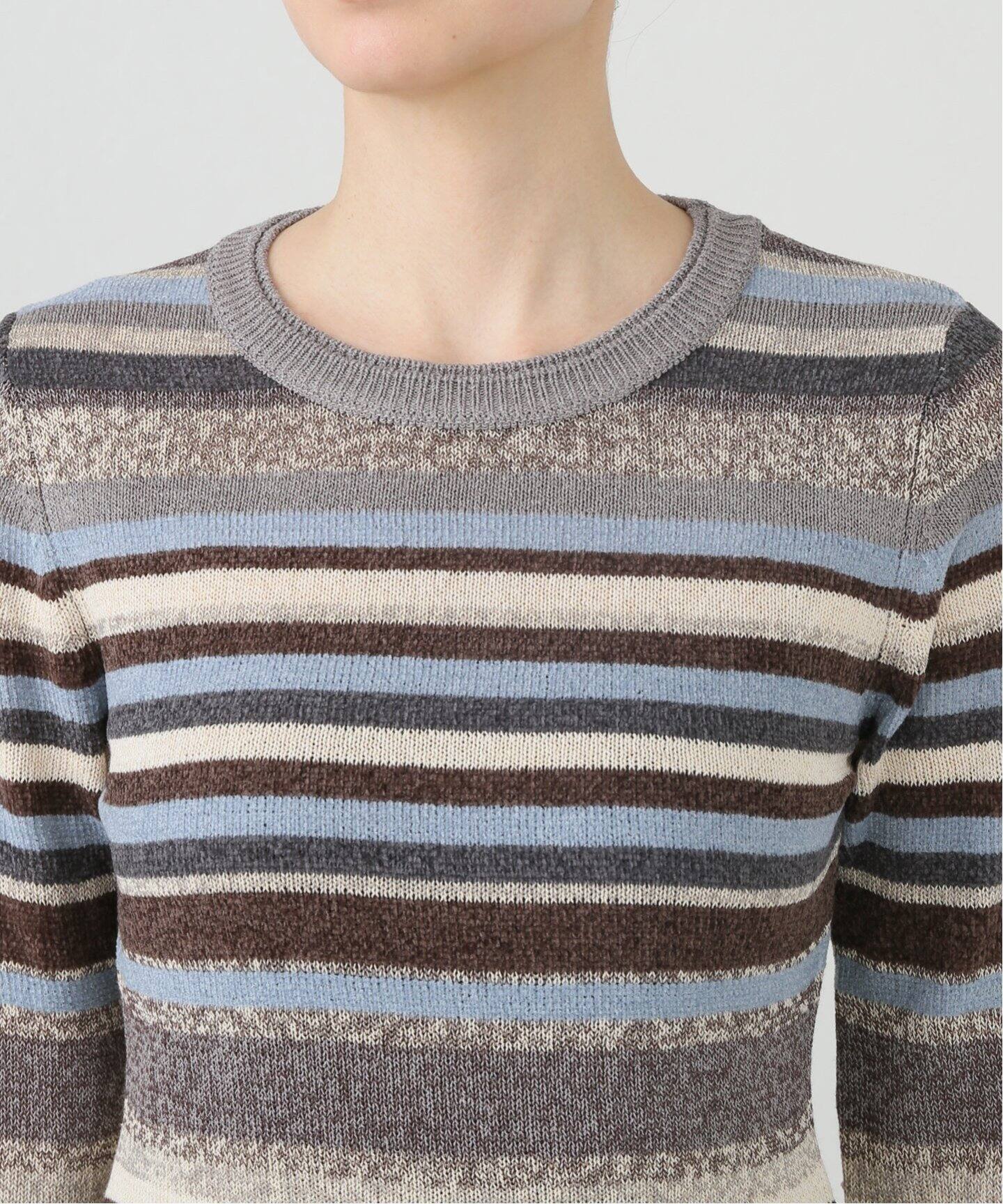 CLANE MOLE MIX BORDER KNIT TOPS 17106-2402（ニット／セーター 