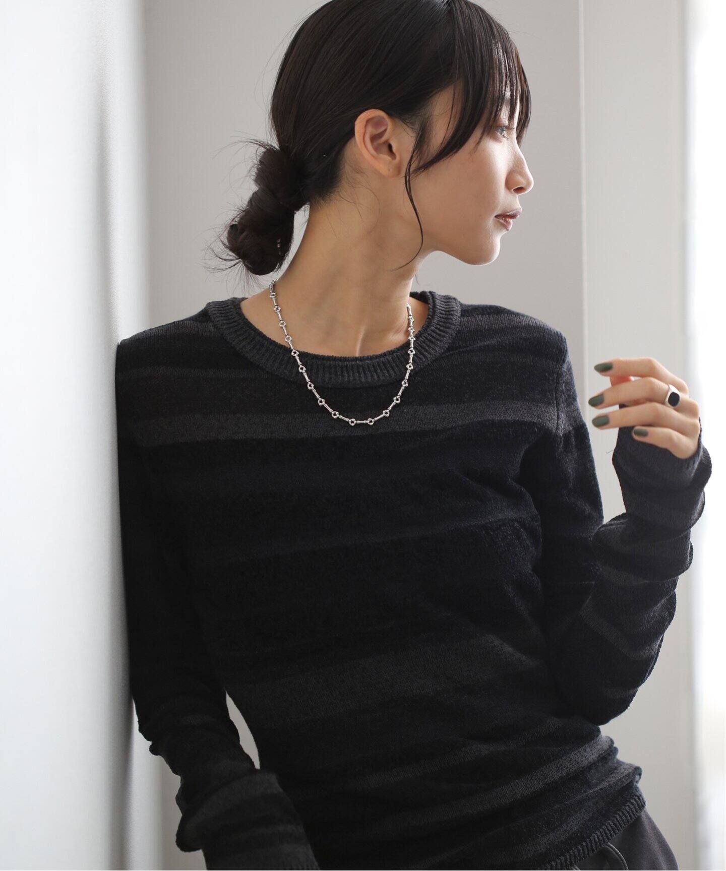 CLANE MOLE MIX BORDER KNIT TOPS 17106-2402（ニット／セーター 
