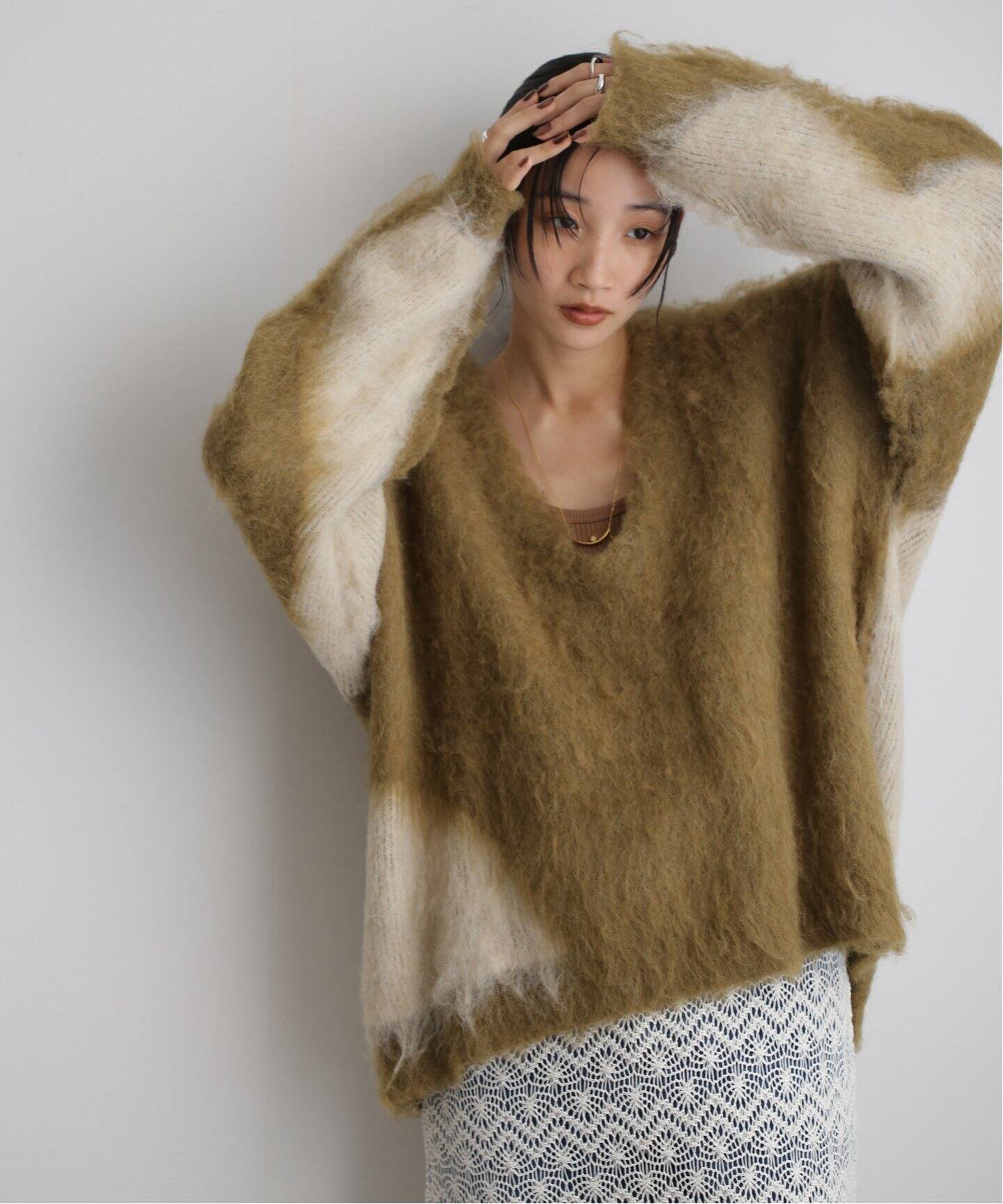 Knuth Marf Uneck knit pullover(unisex) Knuth Marf（クヌースマーフ